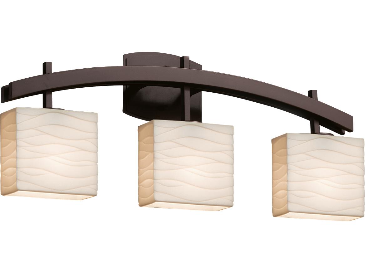Justice Design Group Porcelina 3-Light Bronze Vanity Light
