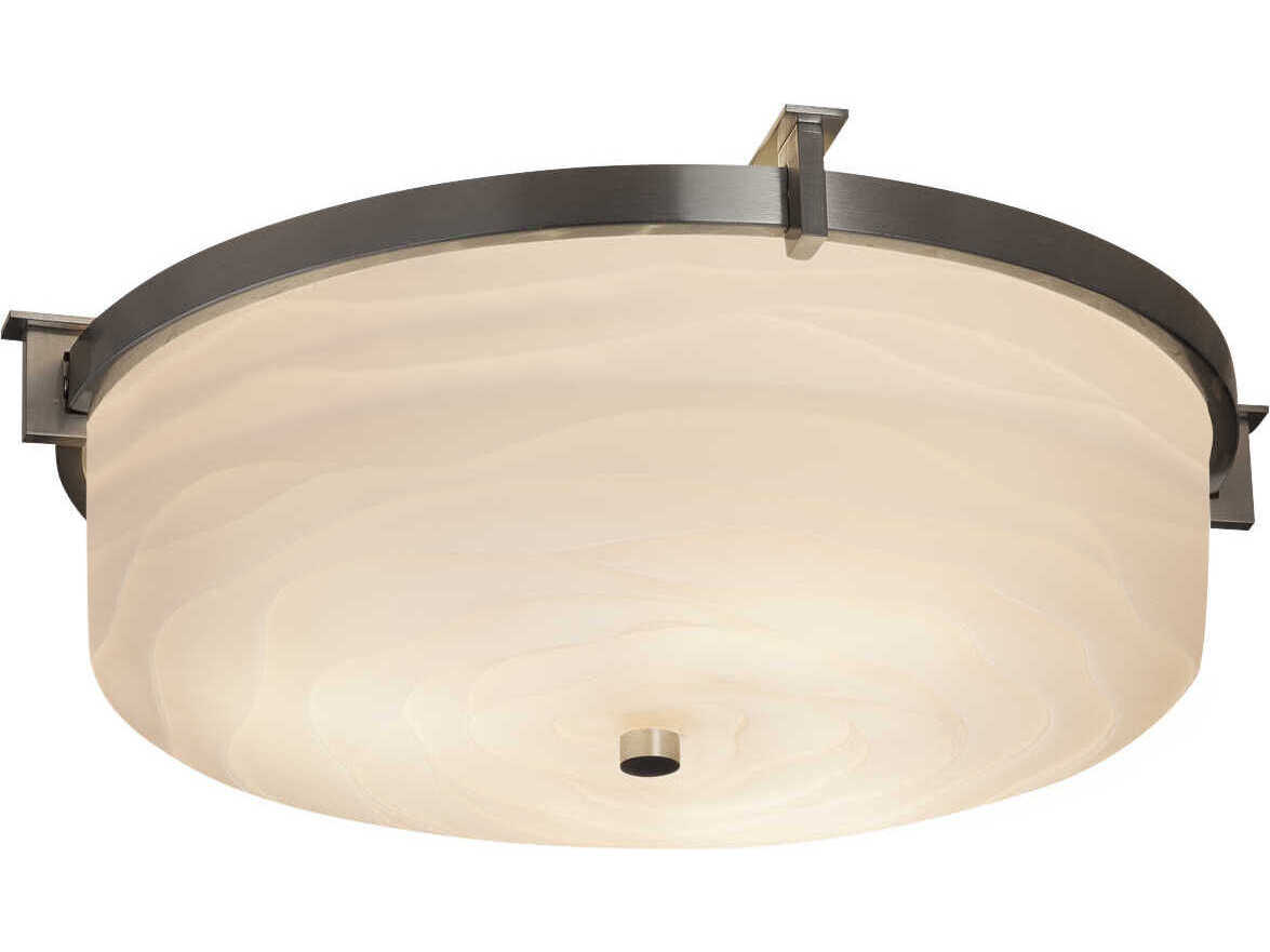 Justice Design Group Porcelina Nickel Round Flush Mount