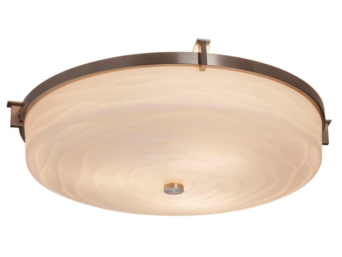 Justice Design Group Porcelina 3-Light Nickel Round Flush Mount