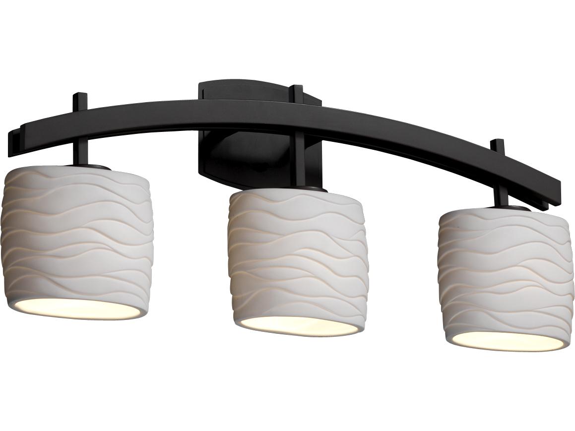 Justice Design Group Limoges 3-Light Black Vanity Light