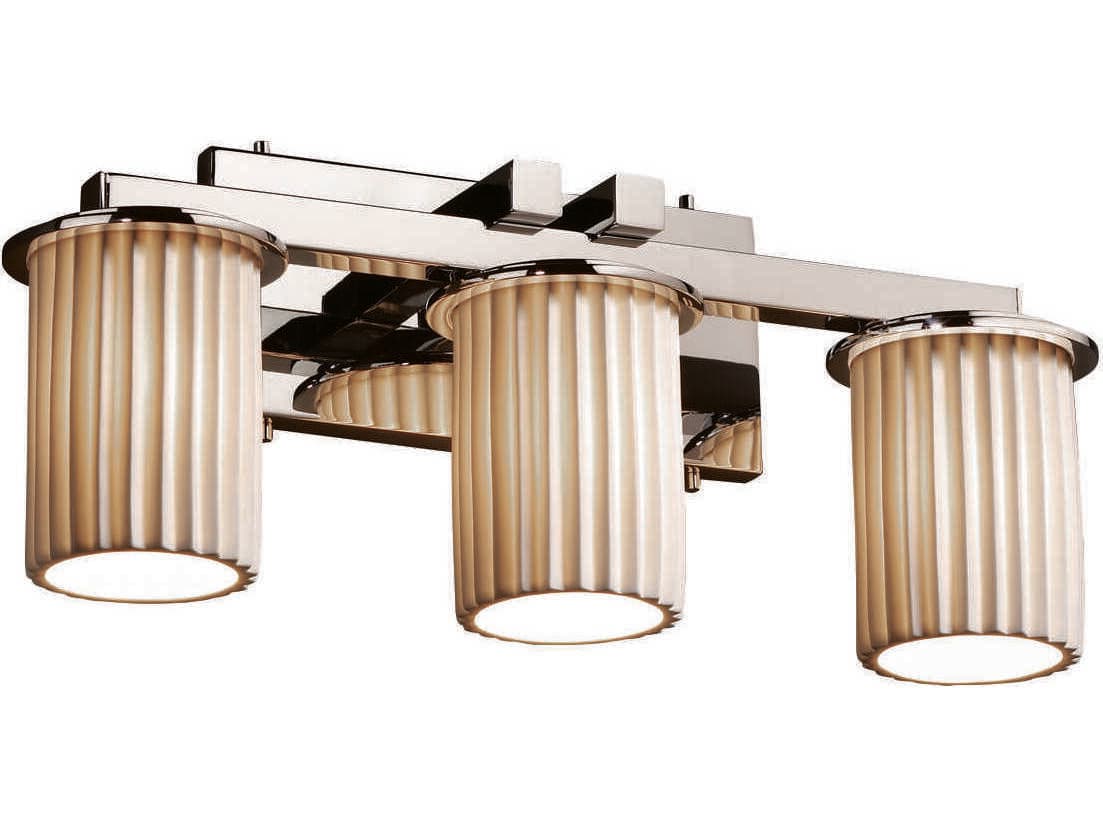 Justice Design Group Limoges 3-Light Nickel Vanity Light