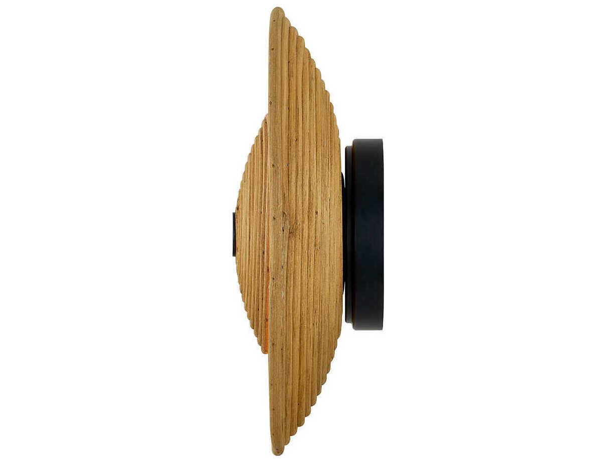 Justice Design Group Caribe Rattan Matte Black Wall Sconce