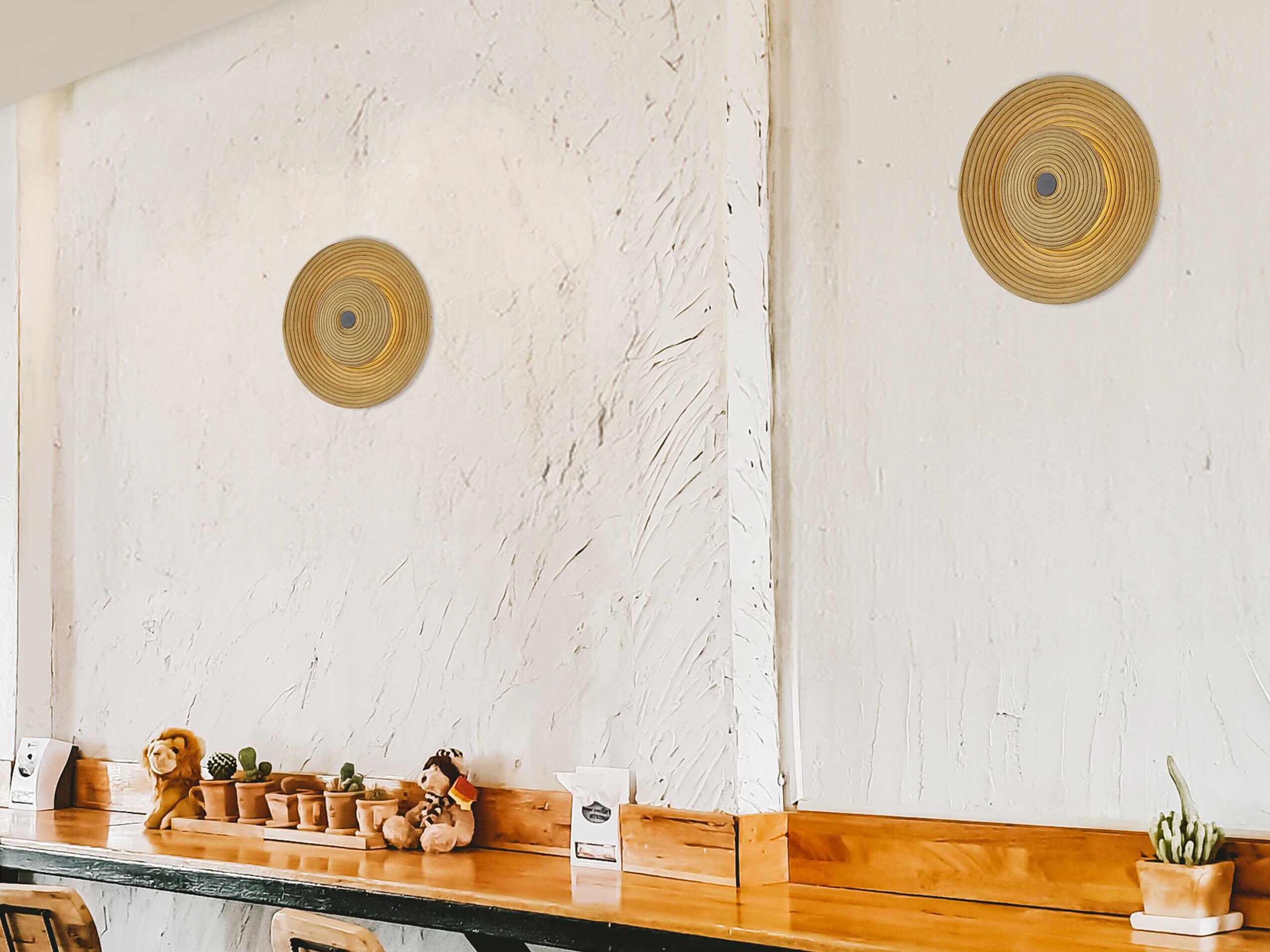 Justice Design Group Caribe Rattan Matte Black Wall Sconce