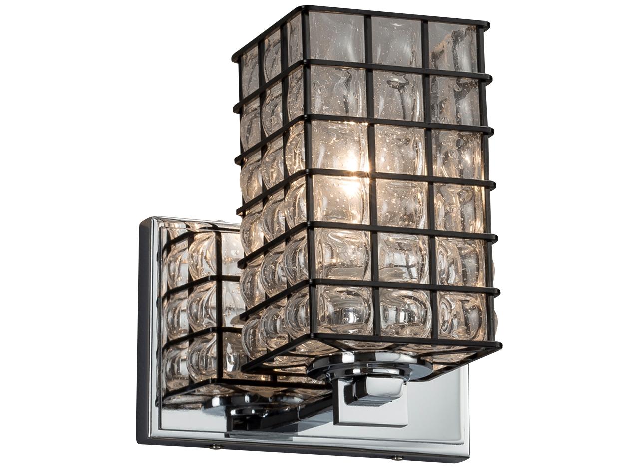 Justice Design Group Wire Glass 1-Light Chrome Wall Sconce
