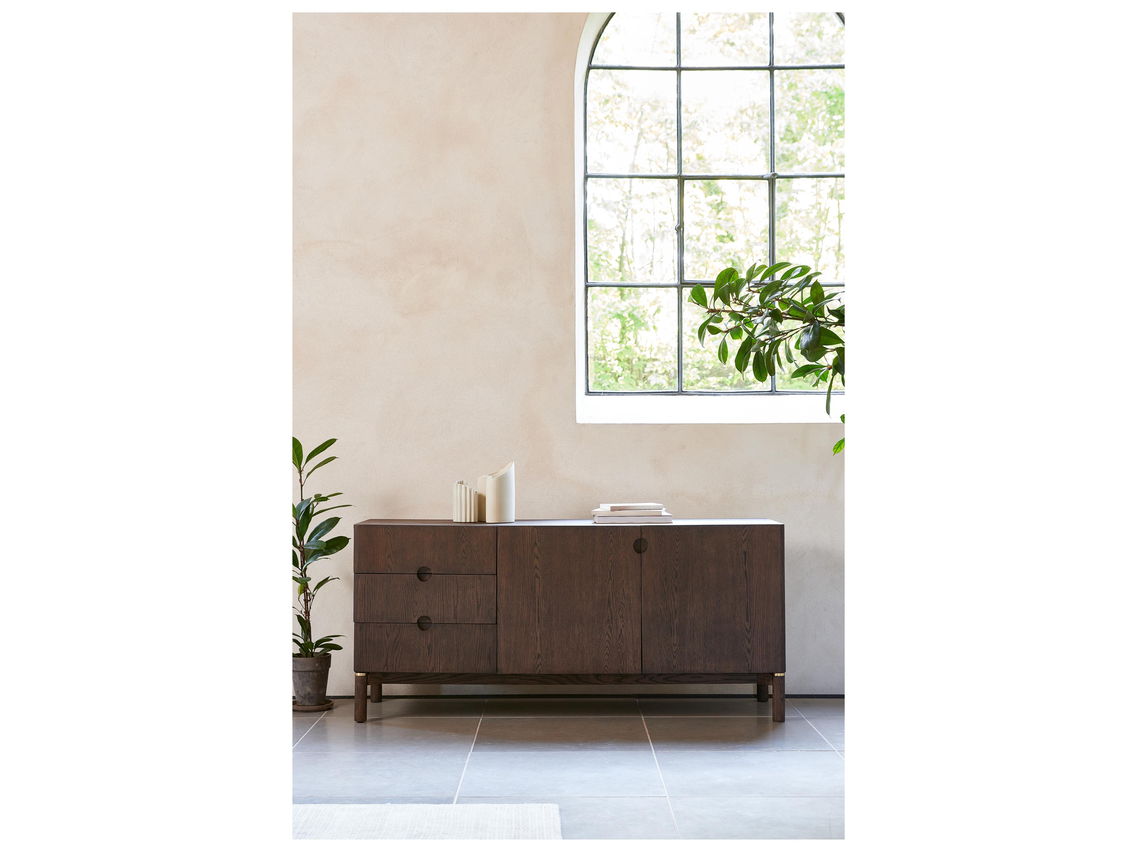 Unique Furniture Arun 63" Oak Wood Sideboard