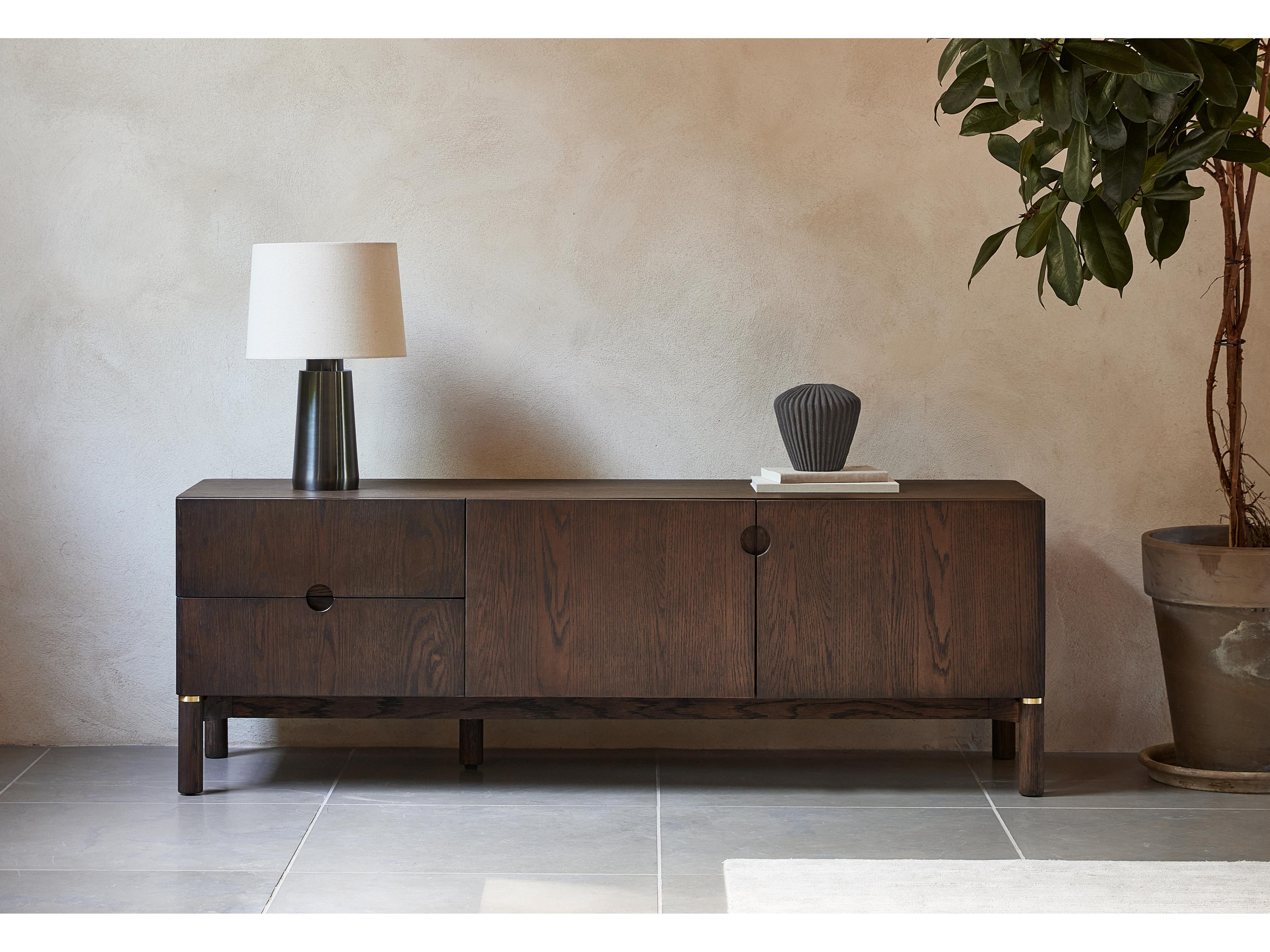 Unique Furniture Arun 63" Oak Wood Media Console