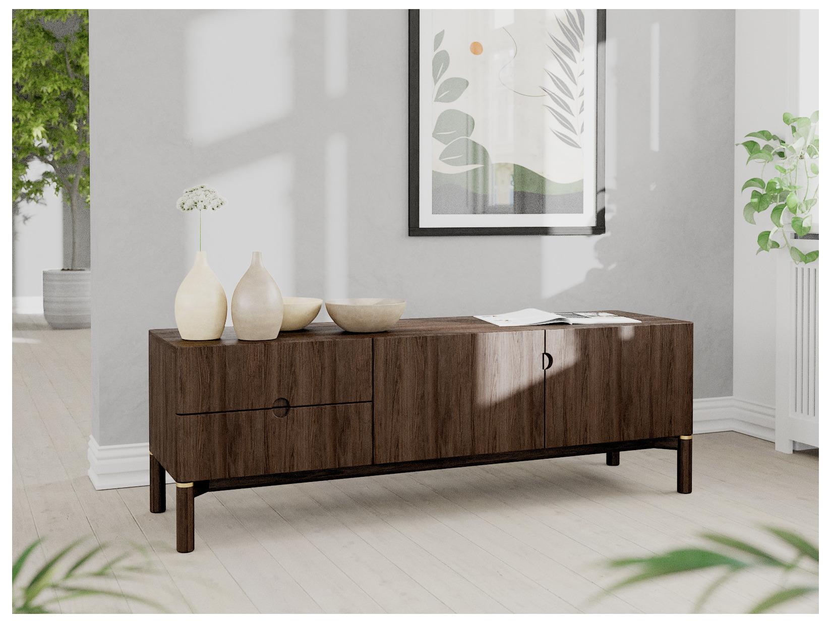 Unique Furniture Arun 63" Oak Wood Media Console