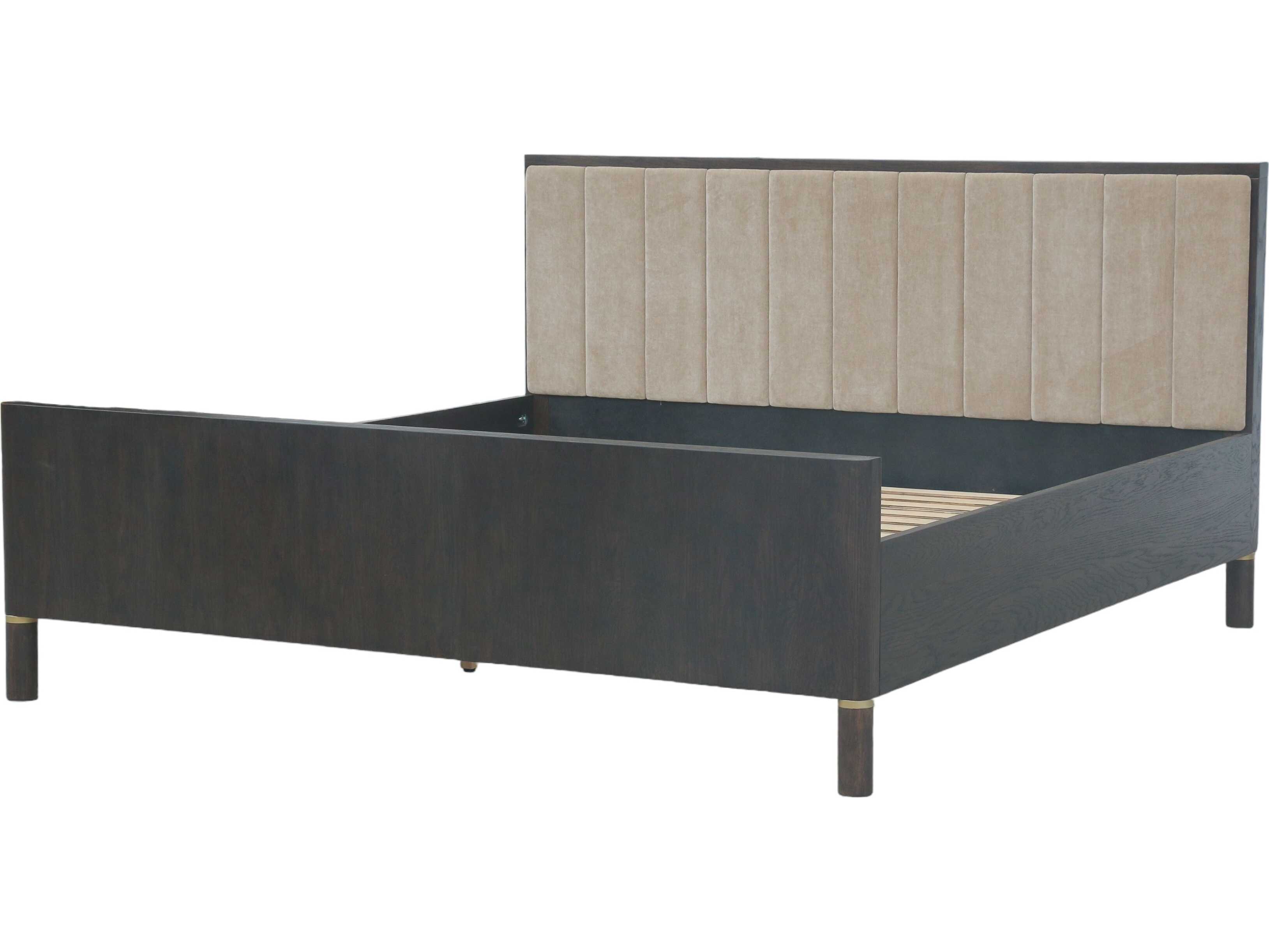 Unique Furniture Arun Espresso Oil Brown Oak Wood King Panel Bed