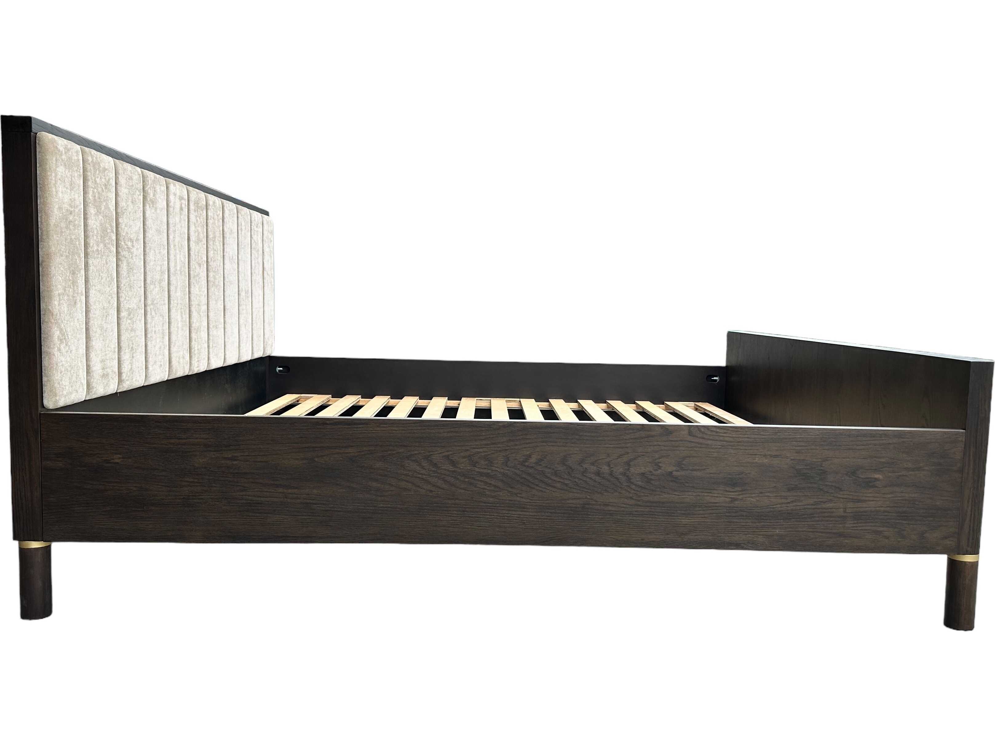 Unique Furniture Arun Espresso Oil Brown Oak Wood King Panel Bed