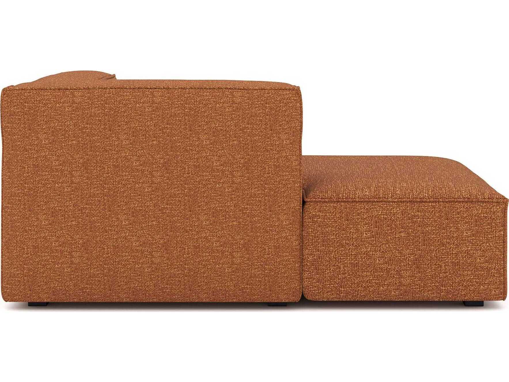 Unique Furniture Beacon Bjorn Rust Orange Upholstered Chaise