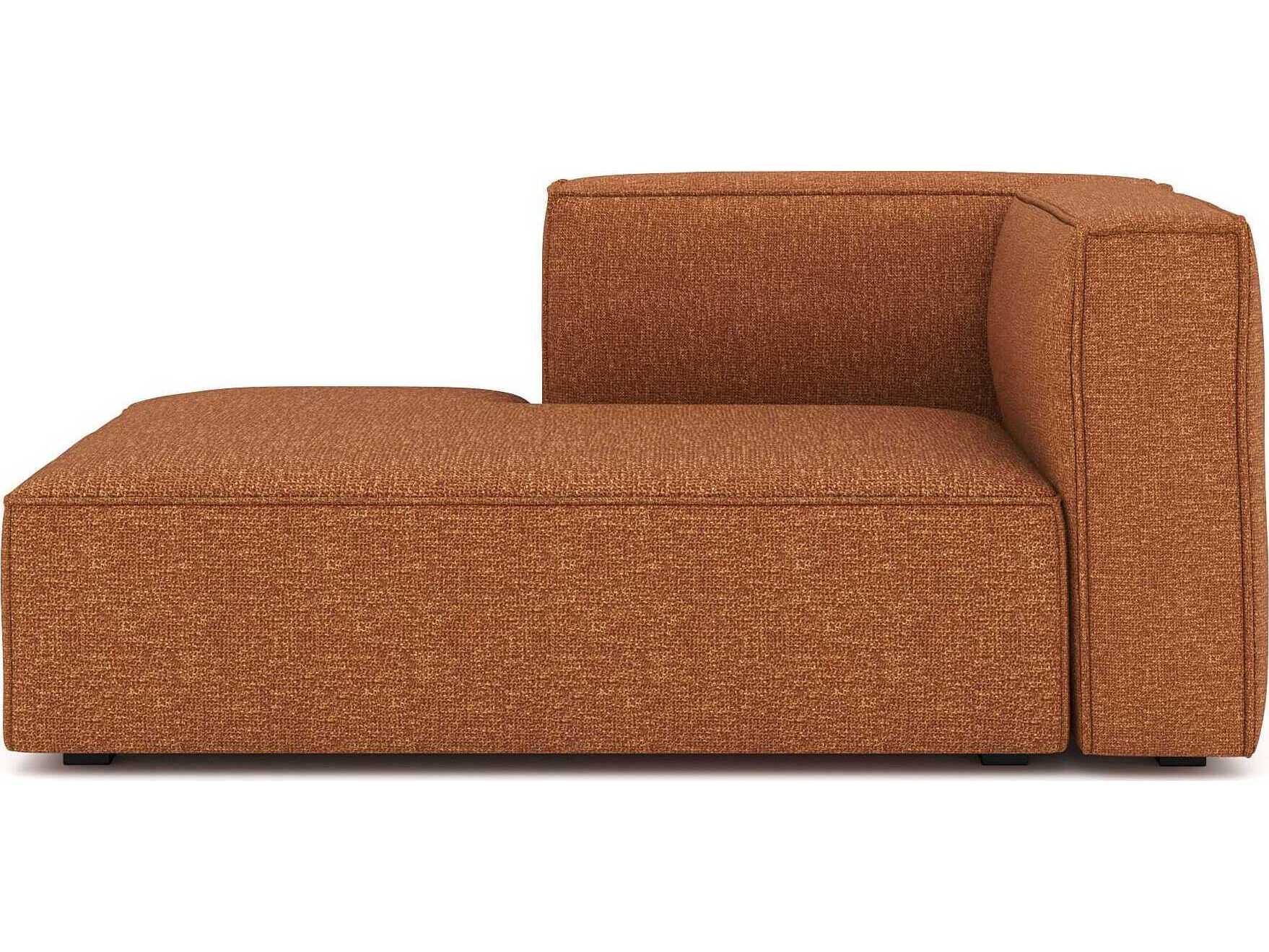 Unique Furniture Beacon Bjorn Rust Orange Upholstered Chaise