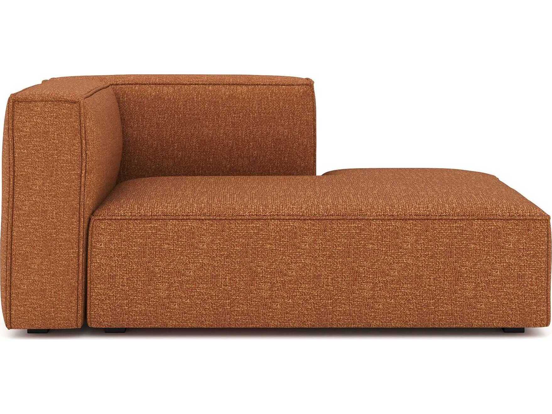 Unique Furniture Beacon Bjorn Rust Orange Upholstered Chaise