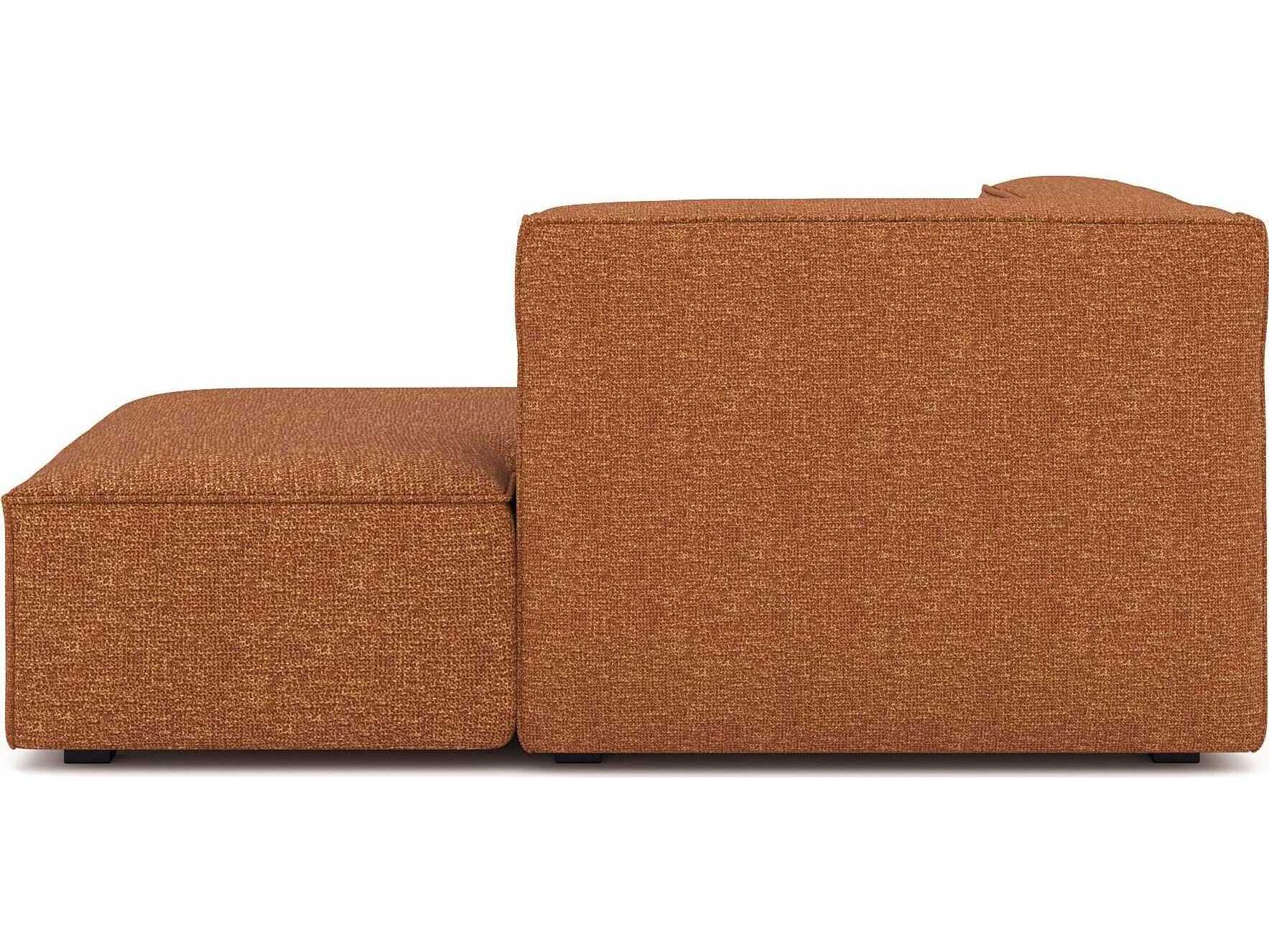 Unique Furniture Beacon Bjorn Rust Orange Upholstered Chaise