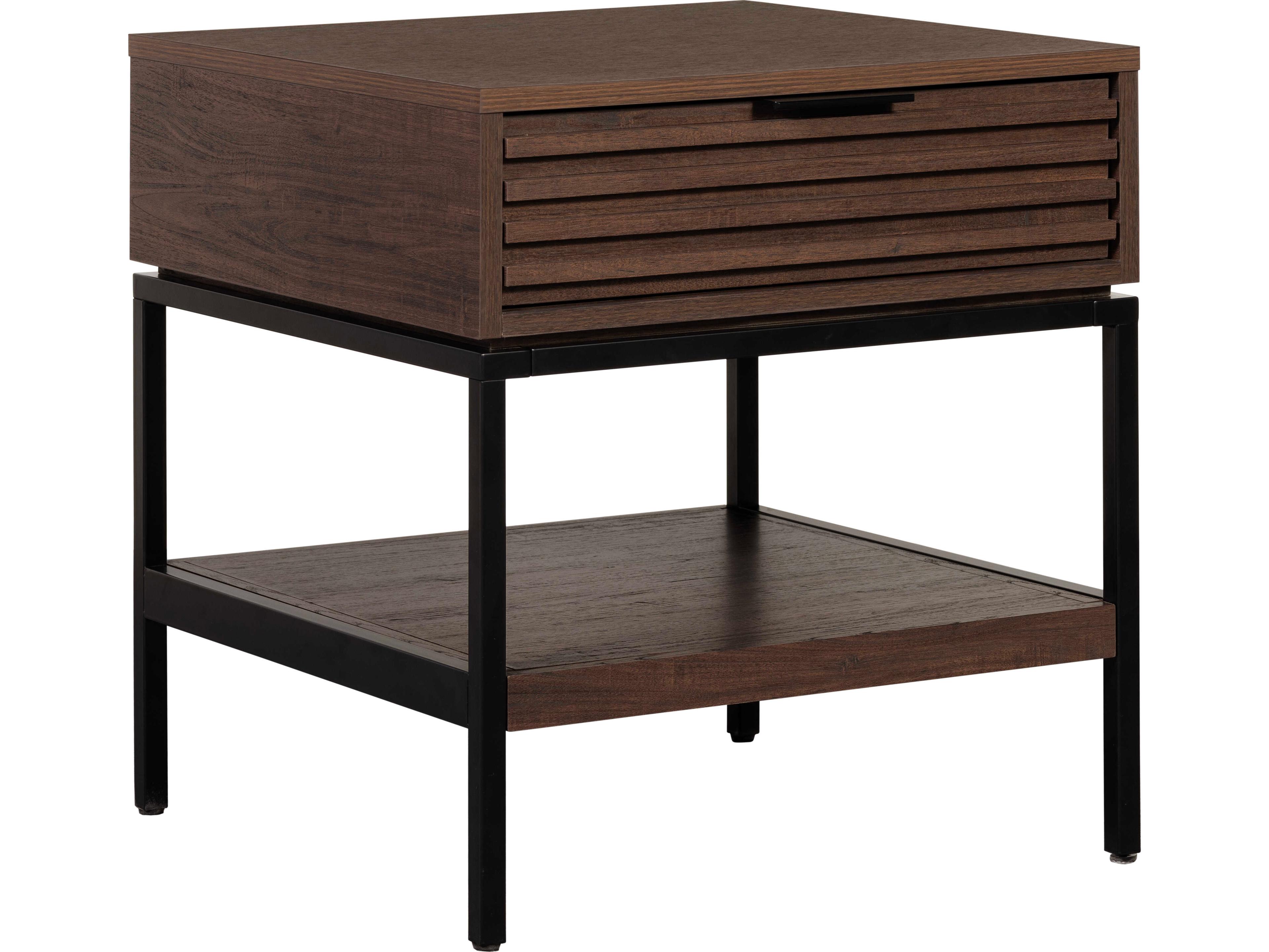 Unique Furniture Bisana Rectangular Wood Brown End Table