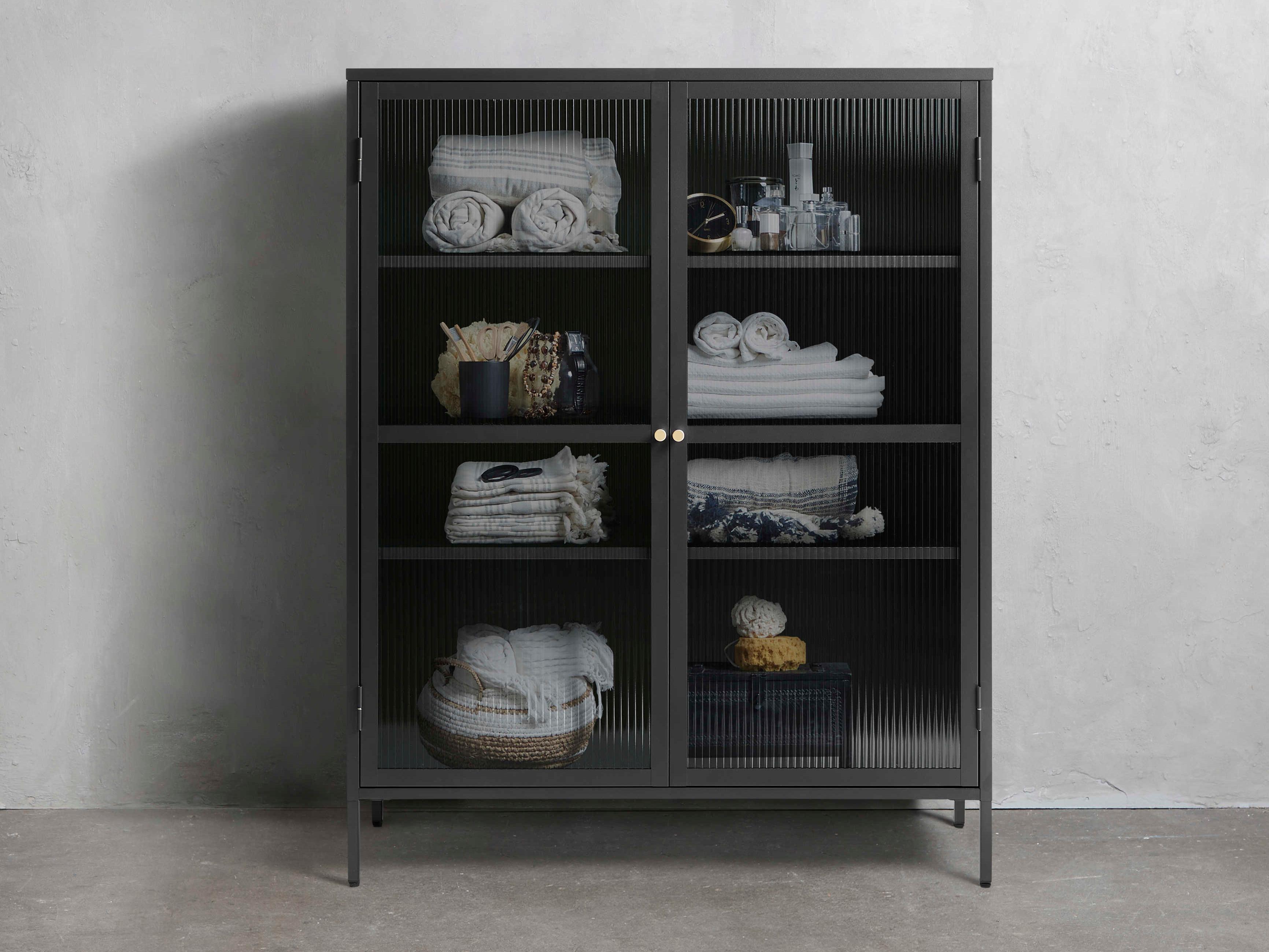 Unique Furniture Vega Black & Golden Display Cabinet