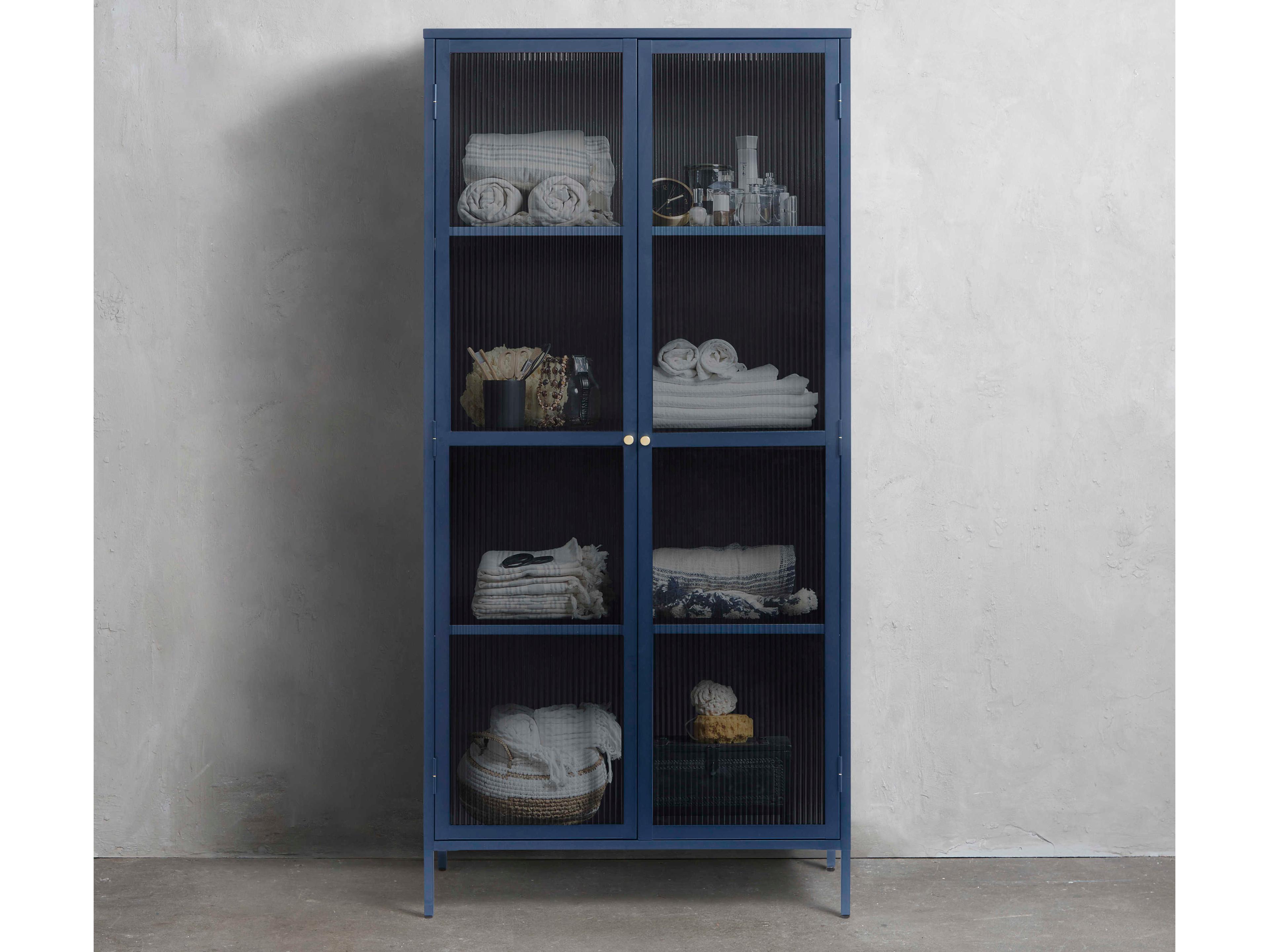 Unique Furniture Vega Blue & Golden Display Cabinet