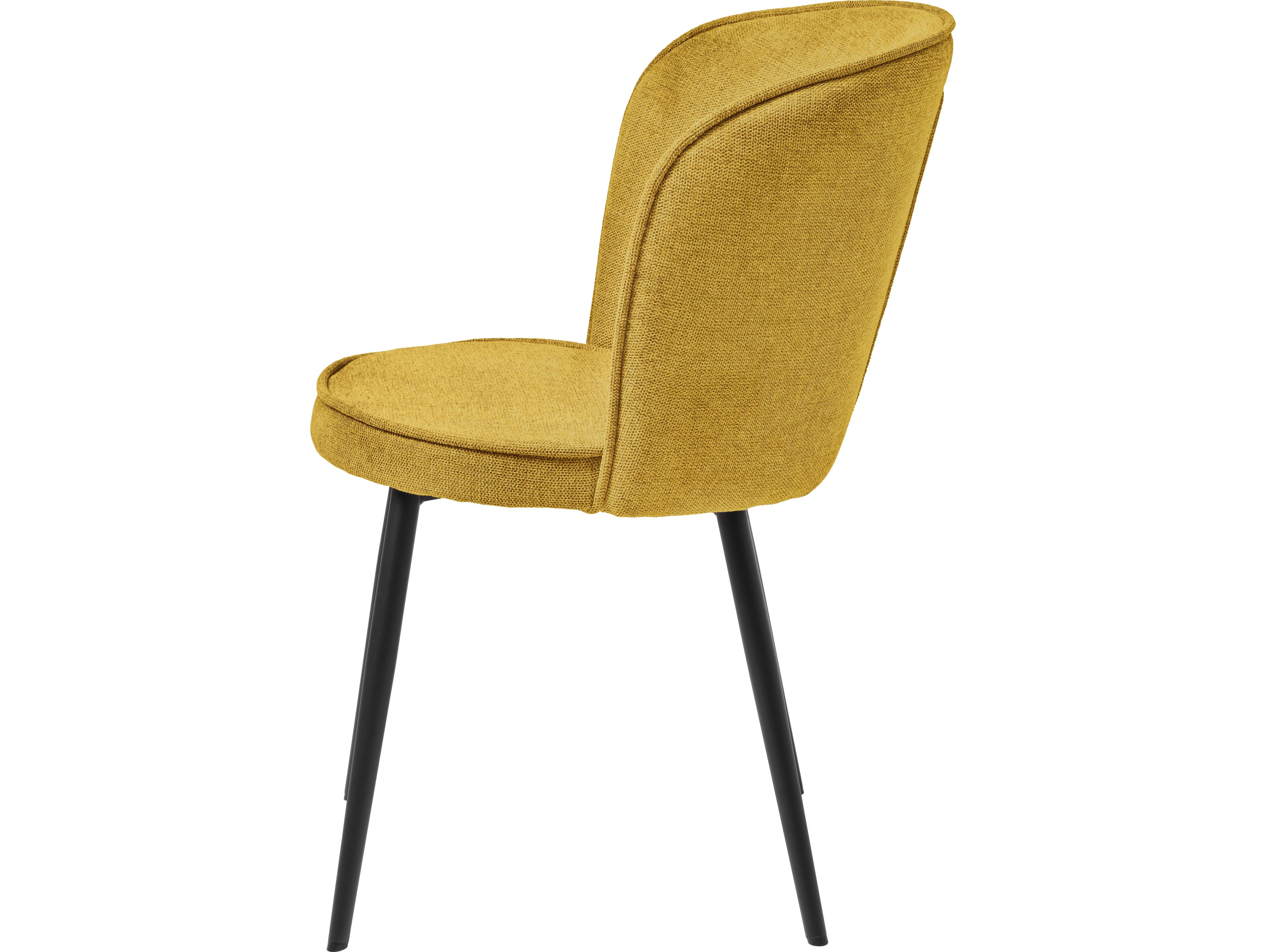 Unique Furniture Chairs Yellow Upholstered Armless Dining Chair Set of 2