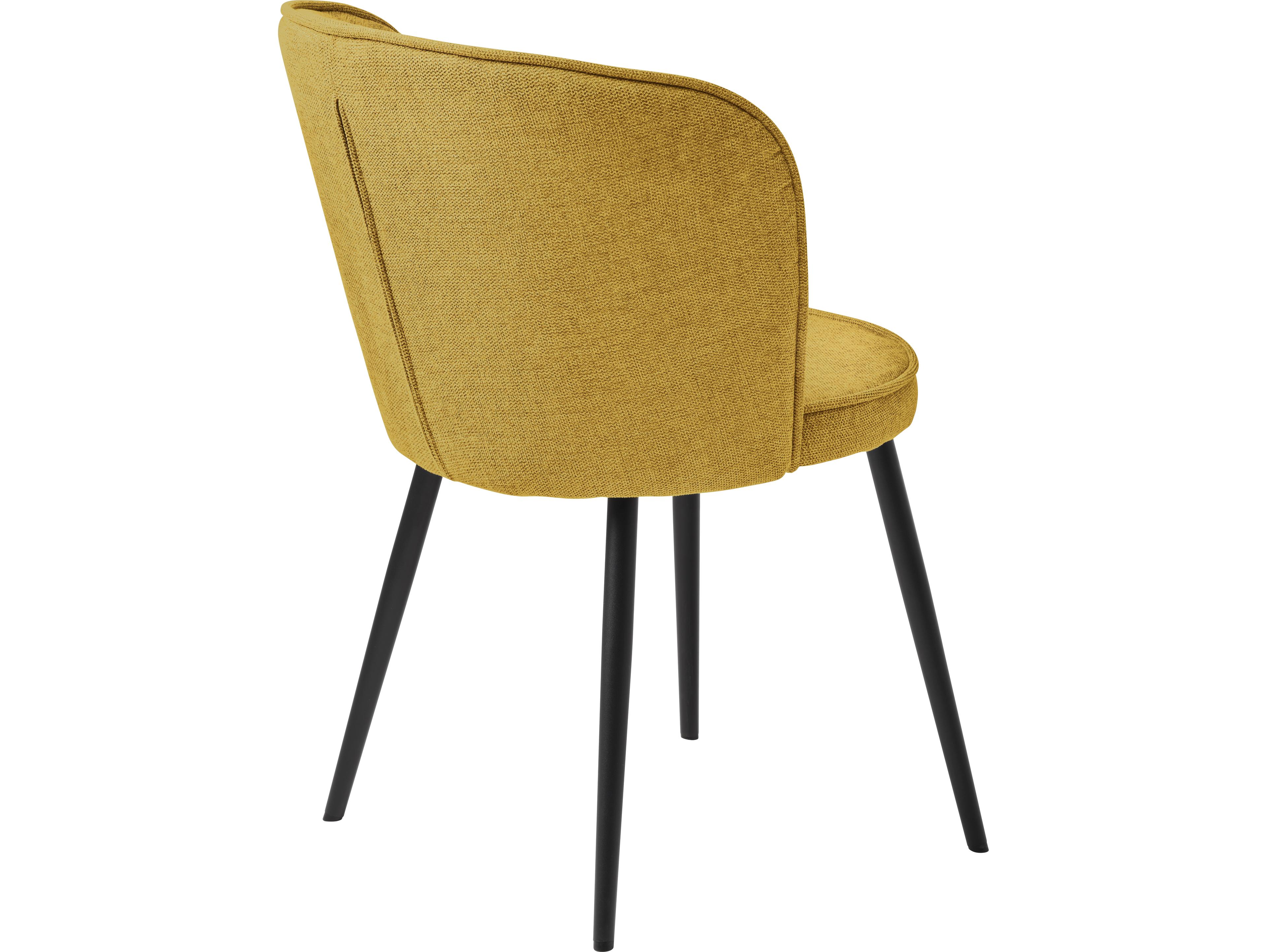 Unique Furniture Chairs Yellow Upholstered Armless Dining Chair Set of 2