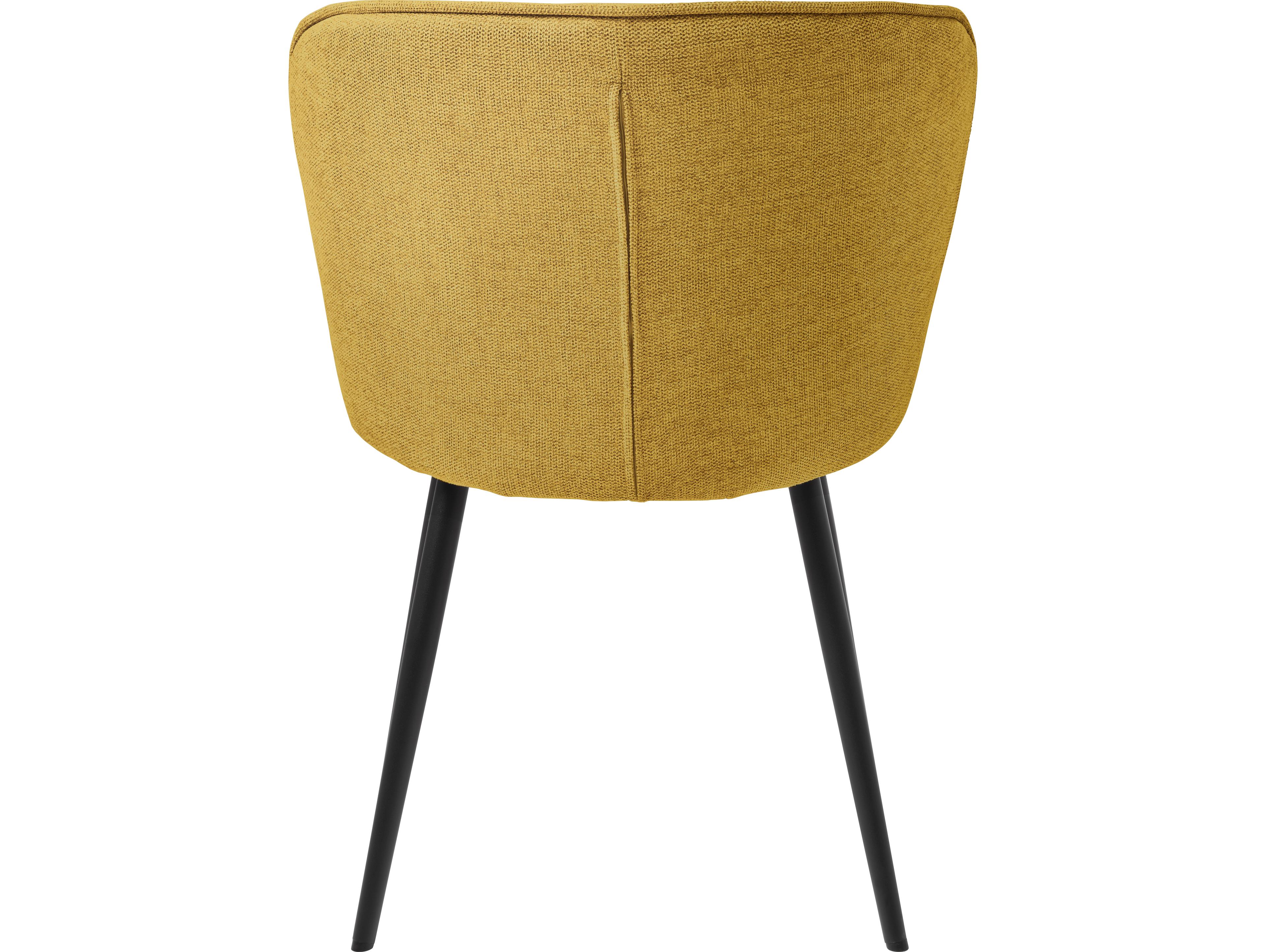 Unique Furniture Chairs Yellow Upholstered Armless Dining Chair Set of 2