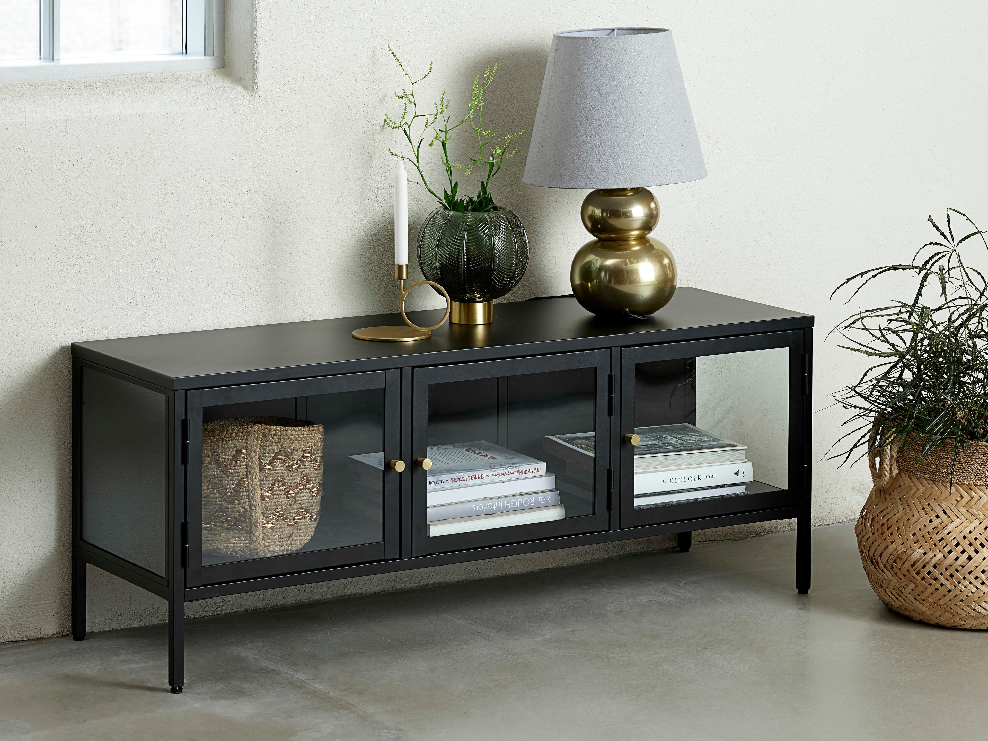 Unique Furniture Altair 52" Black & Golden Media Console