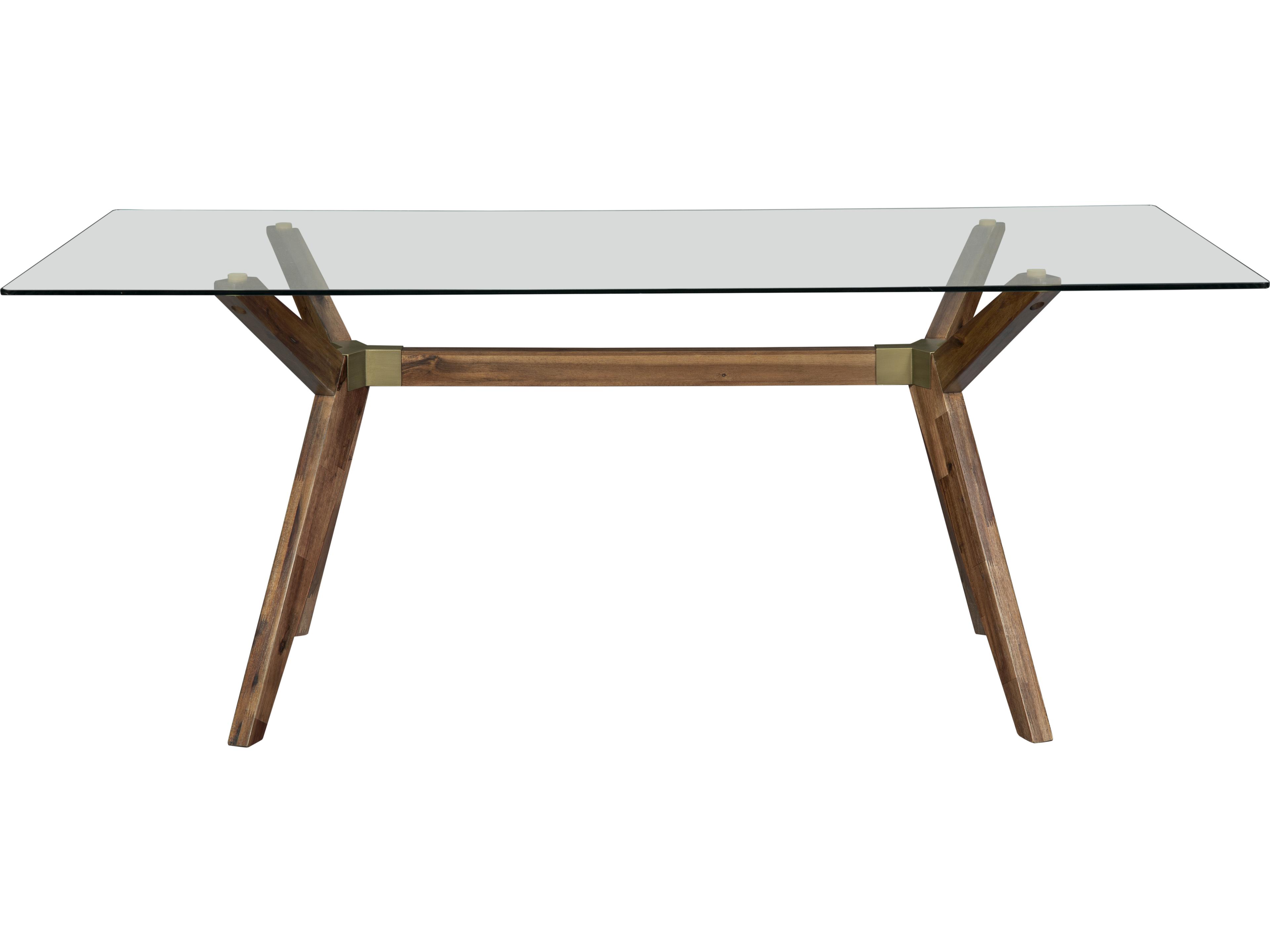 Unique Furniture Denali Rectangular Glass Walnut Dining Table