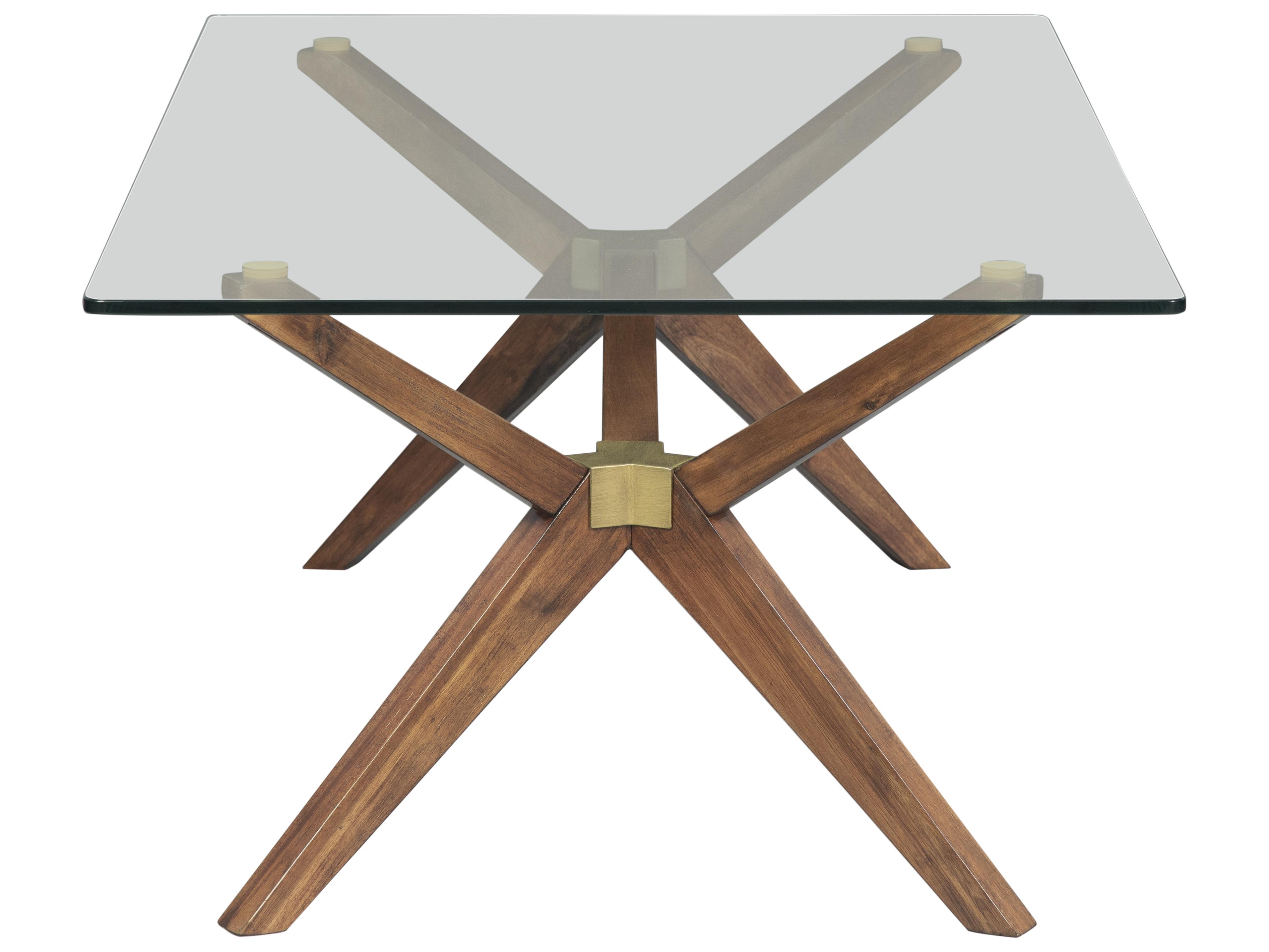 Unique Furniture Denali Rectangular Glass Walnut Coffee Table