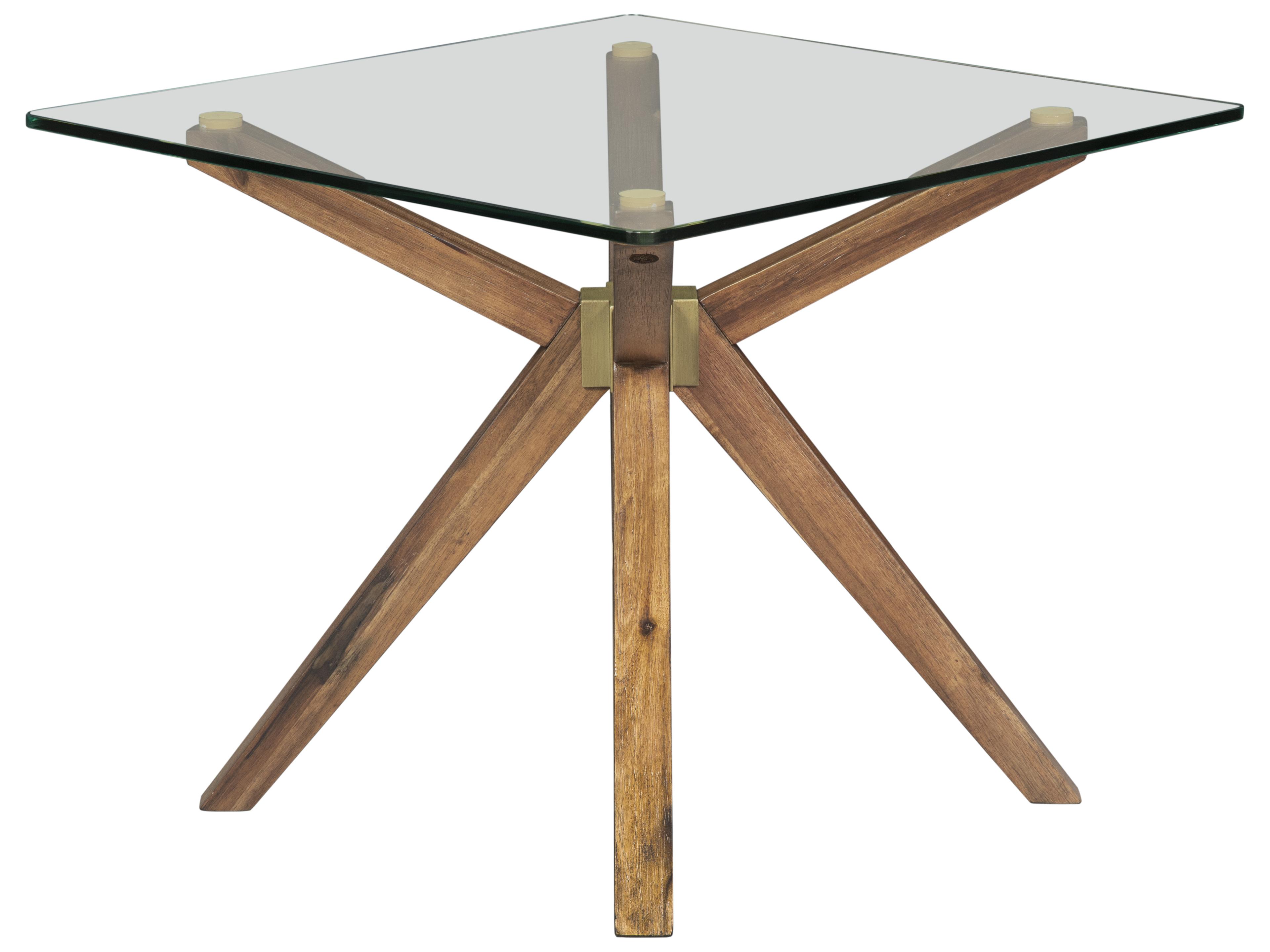 Unique Furniture Denali Square Glass Walnut End Table