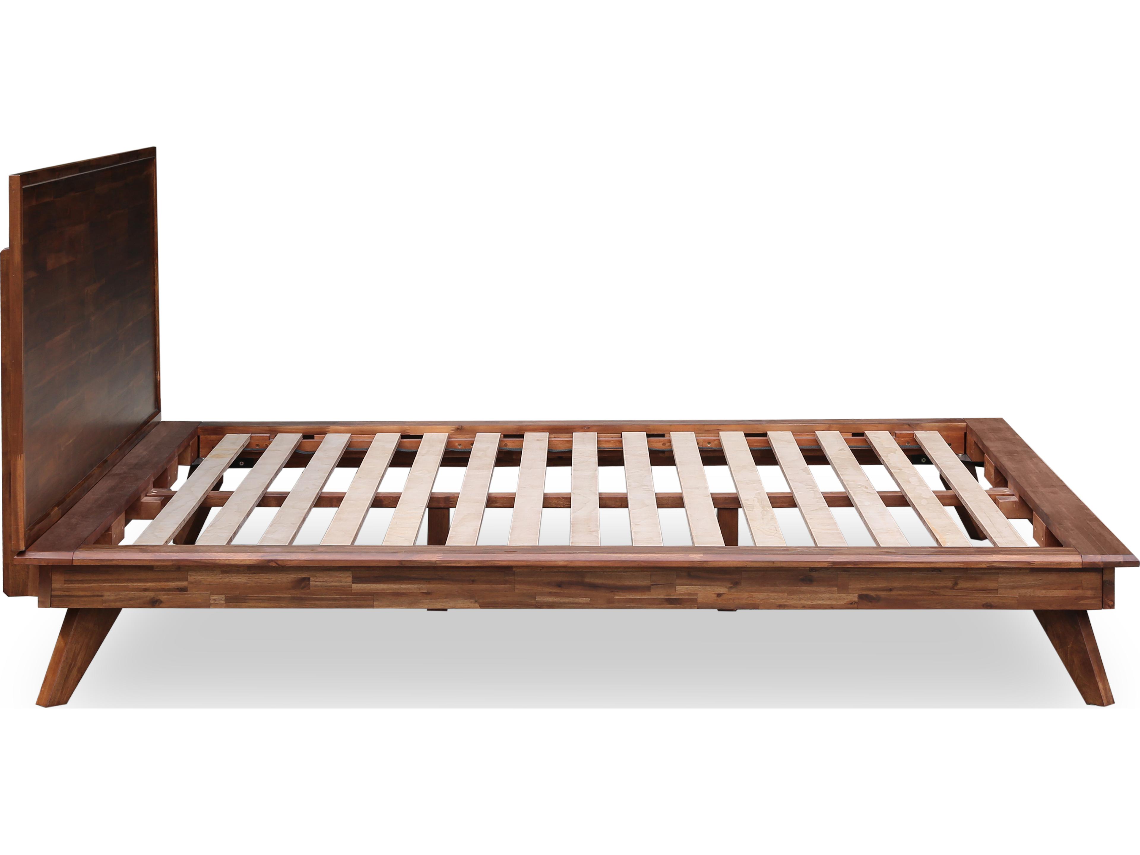 Unique Furniture Denali Walnut Brown Acacia Wood King Platform Bed