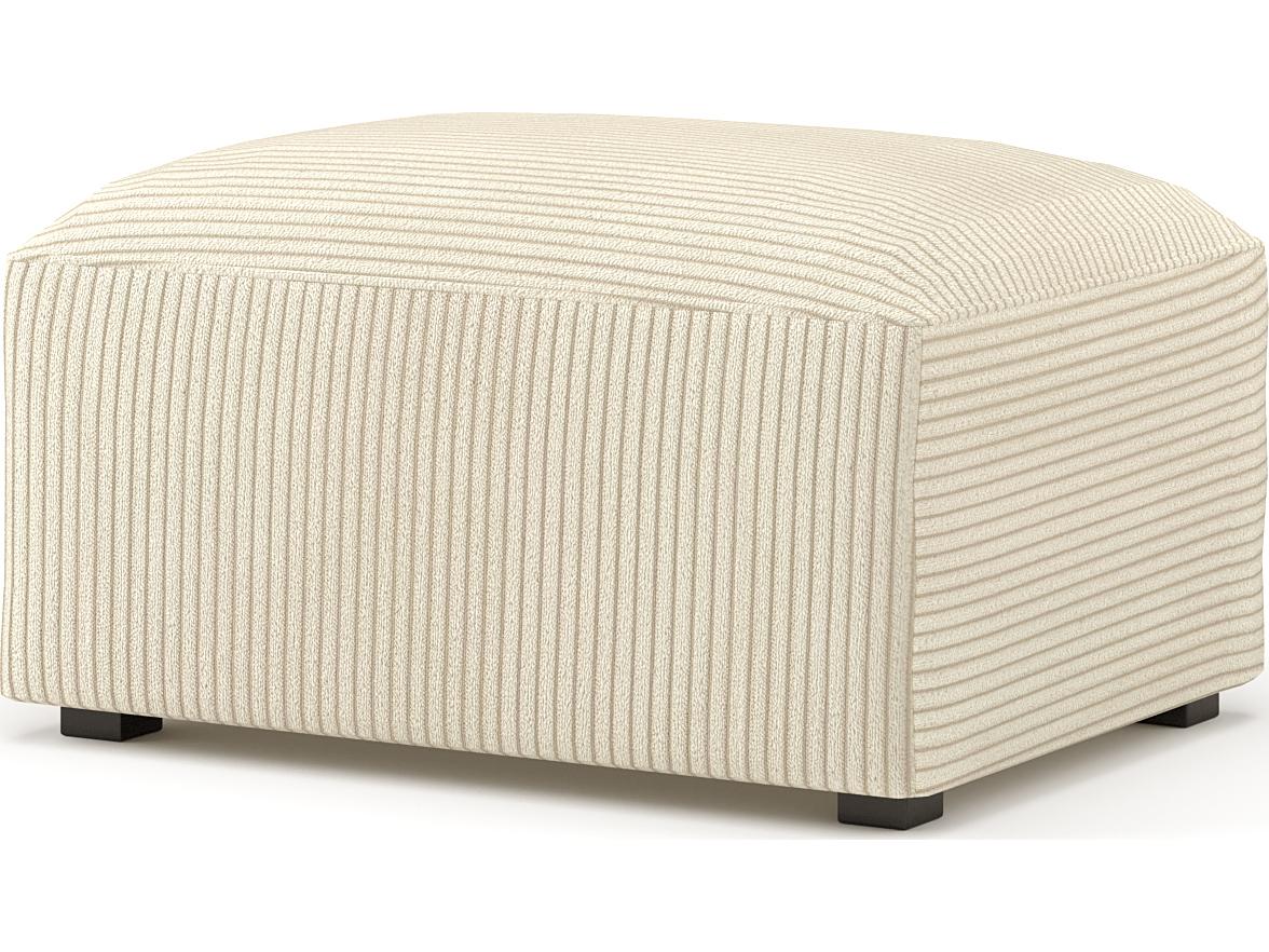 Unique Furniture Fenway Off White Beige Upholstered Ottoman