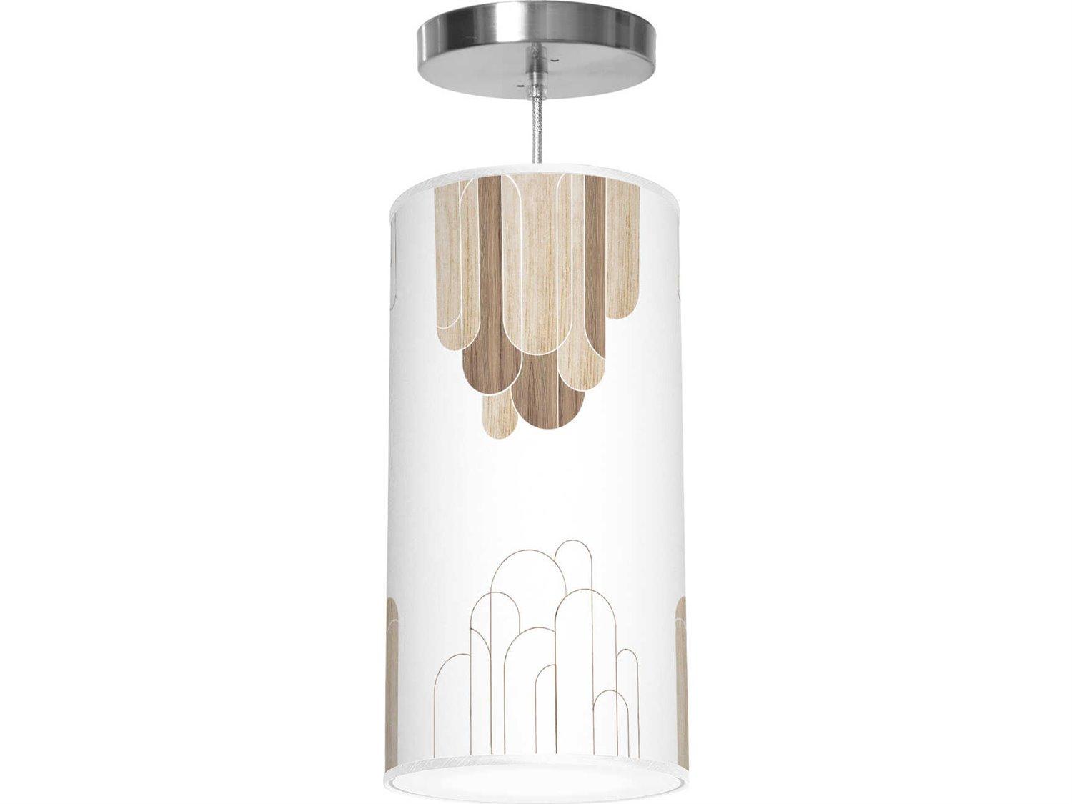 jefdesigns Arch Printed Lisha 1-Light Brown Cylinder Mini Pendant