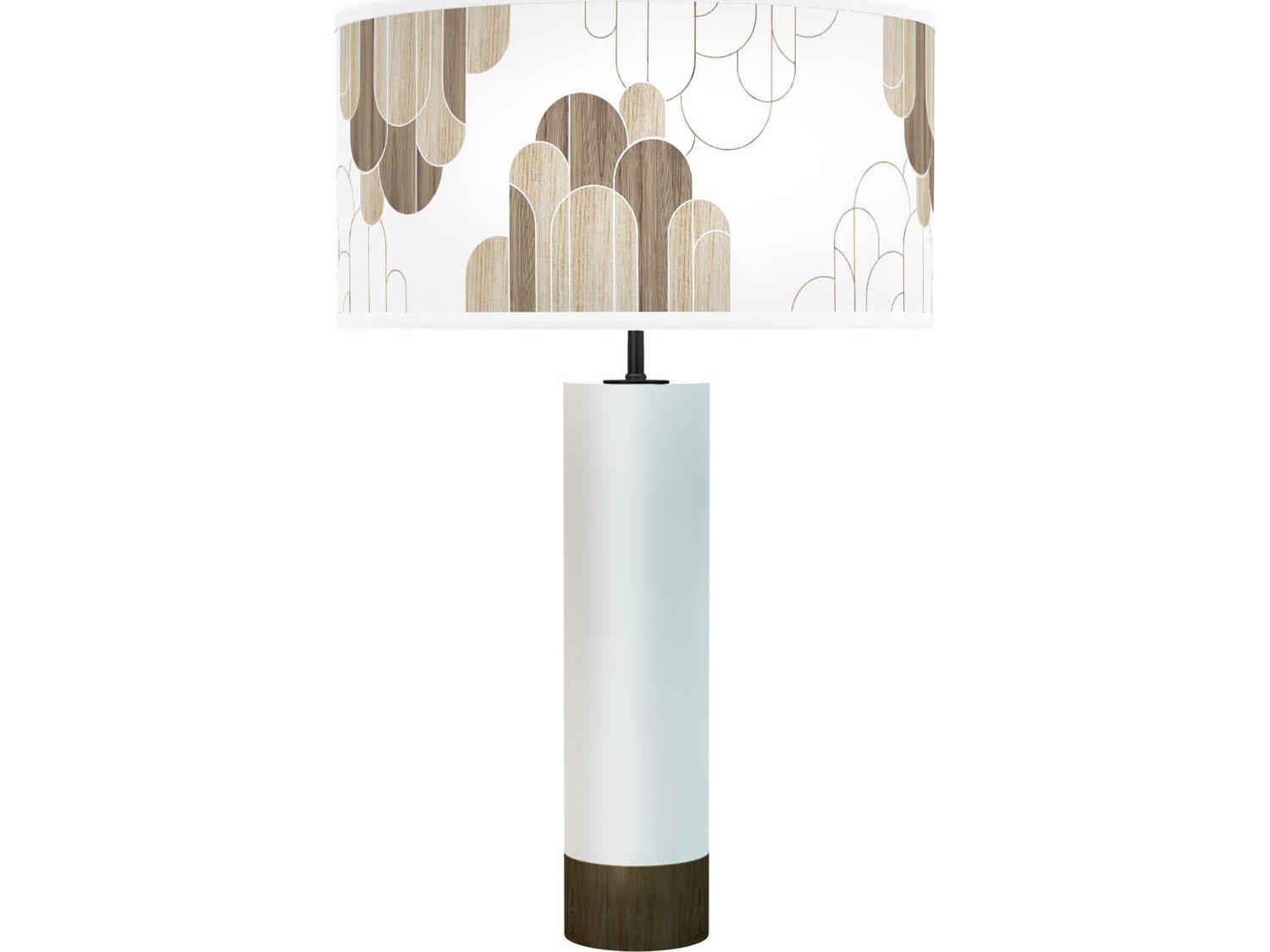 jefdesigns Arch Printed Thad White Buffet Lamp