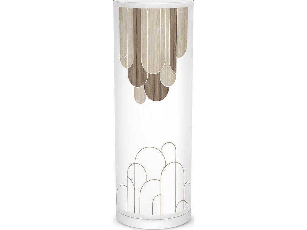 jefdesigns Arch Printed Tube White Table Lamp