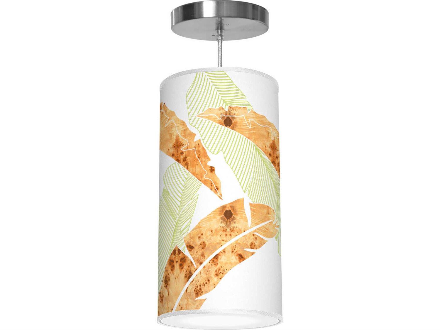 jefdesigns Banana Printed Lisha 1-Light Green Cylinder Mini Pendant