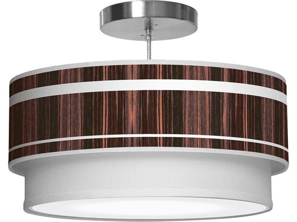 jefdesigns Band Printed Luther 1-Light Ebony Drum Tiered Pendant