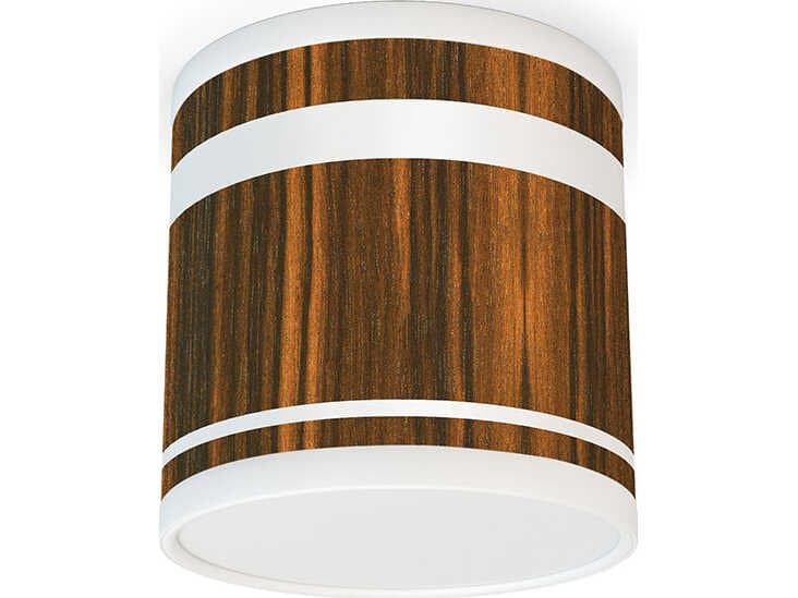 jefdesigns Band Printed Reed 1-Light Ebony Drum Flush Mount