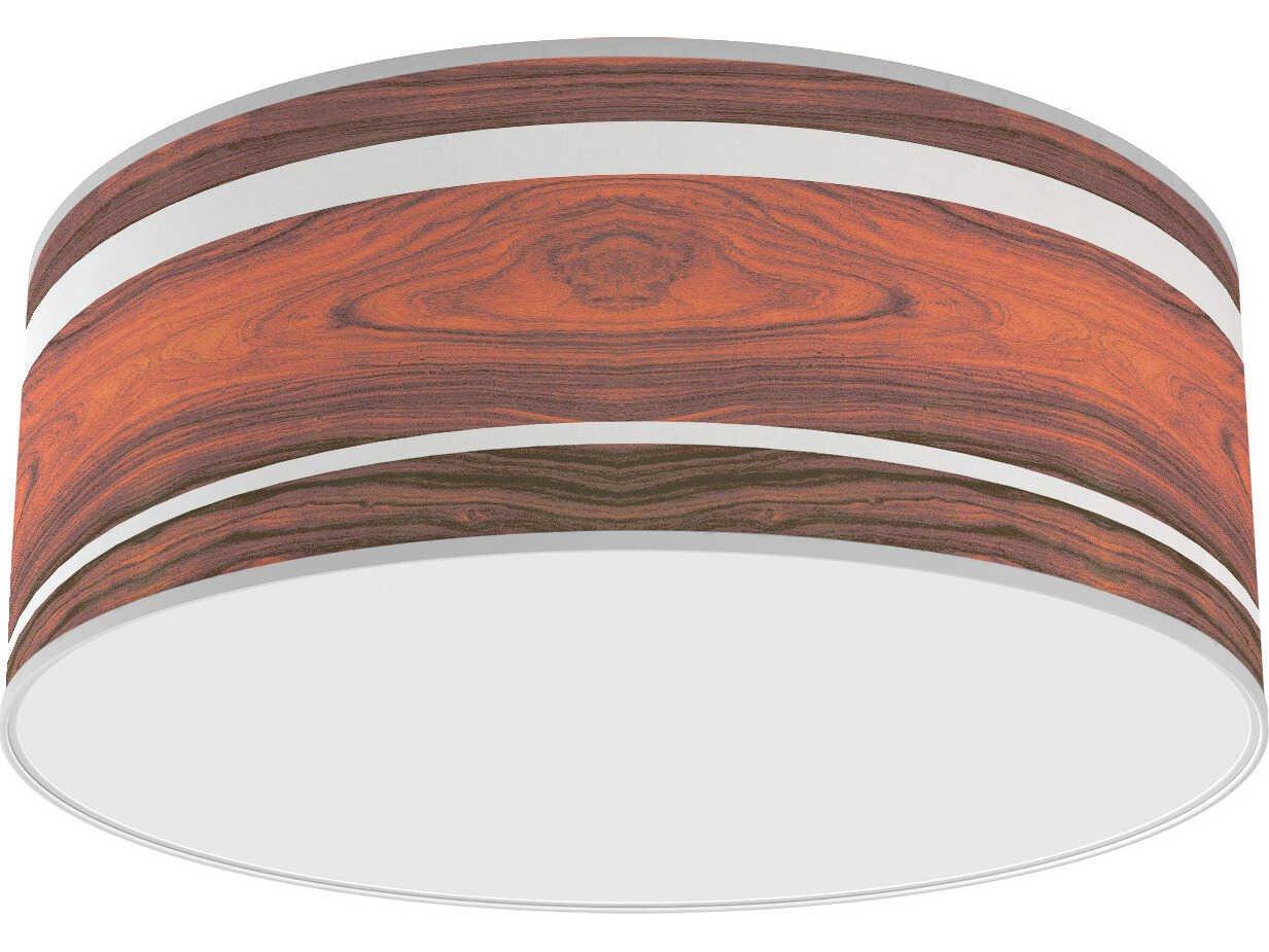 jefdesigns Band Printed Andrea 1-Light Rosewood Drum Flush Mount