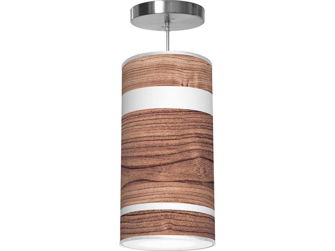 jefdesigns Band Printed Lisha 1-Light Walnut Cylinder Mini Pendant