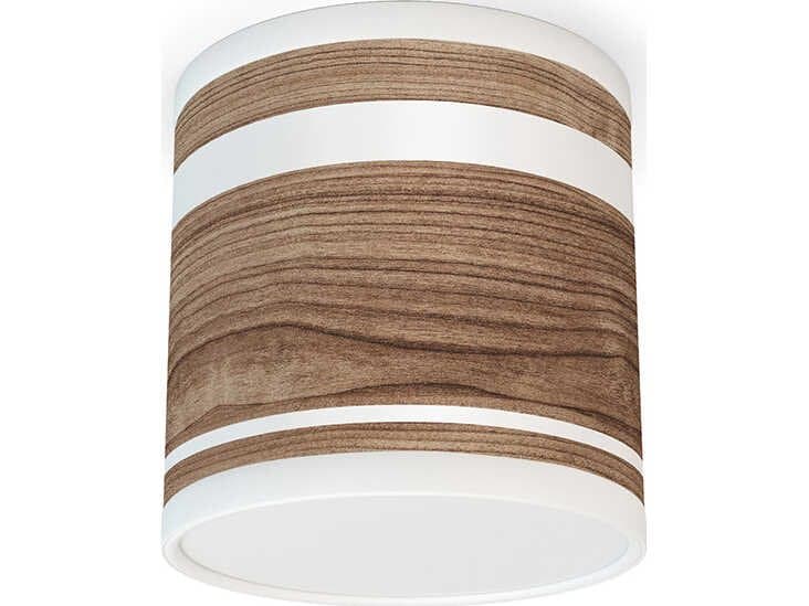 jefdesigns Band Printed Reed 1-Light Walnut Drum Flush Mount