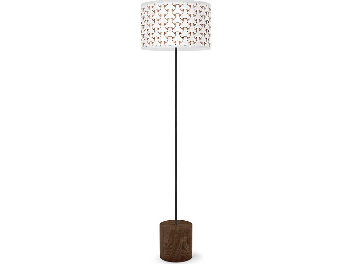 jefdesigns Basket Weave Printed Brown Floor Lamp