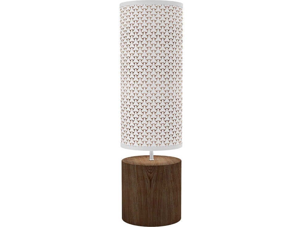 jefdesigns Basket Weave Printed Spin Brown Buffet Lamp