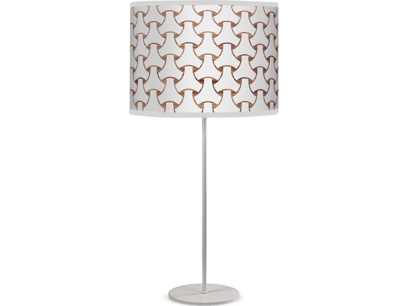 jefdesigns Basket Weave Printed Tyler Brown Table Lamp
