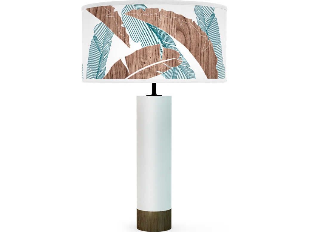 jefdesigns Banana Printed Thad White Buffet Lamp