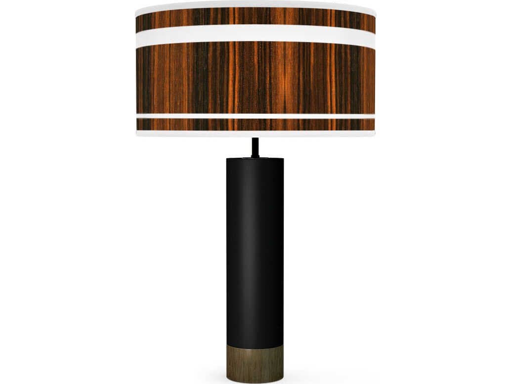 jefdesigns Band Printed Thad Black Buffet Lamp