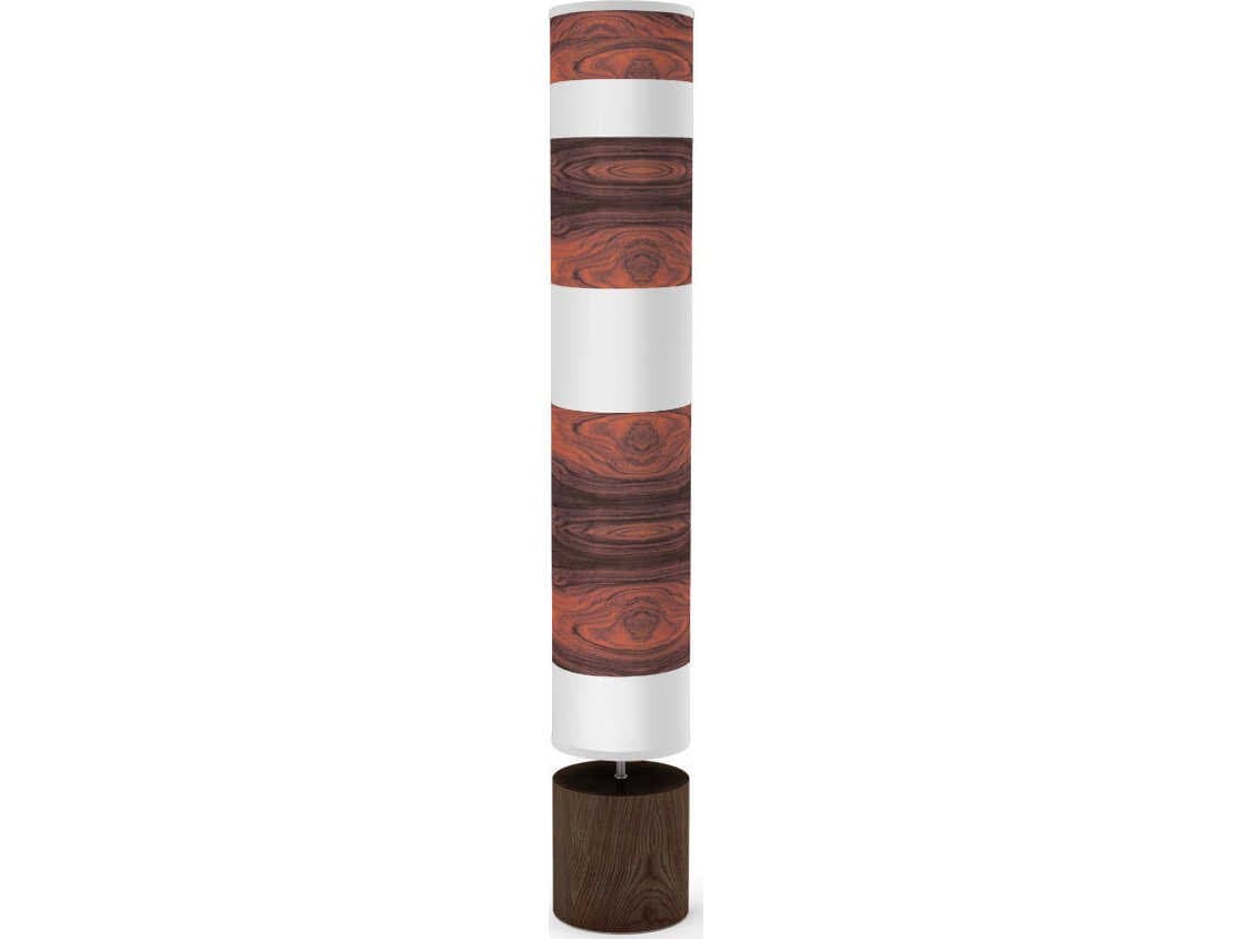 jefdesigns Band Printed Spin Brown Floor Lamp