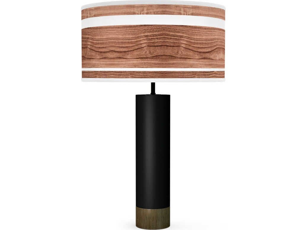 jefdesigns Band Printed Thad Black Buffet Lamp