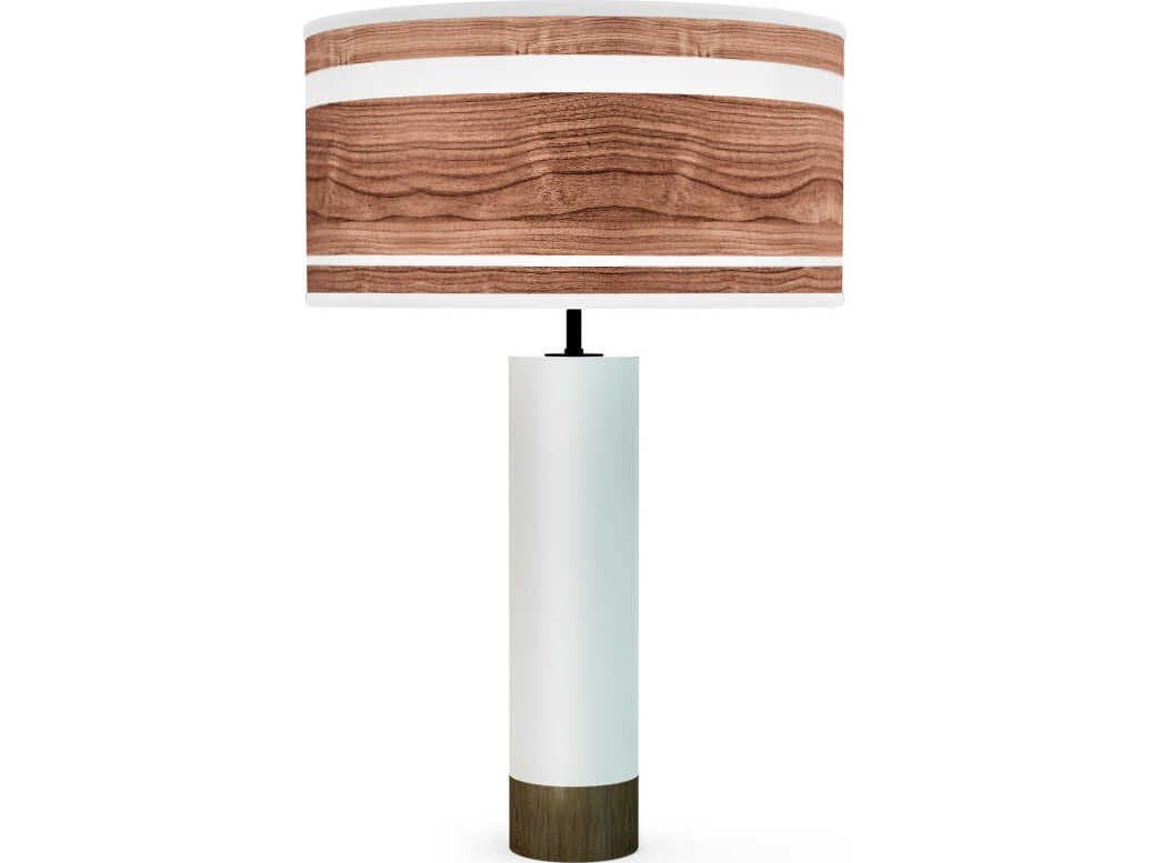 jefdesigns Band Printed Thad White Buffet Lamp