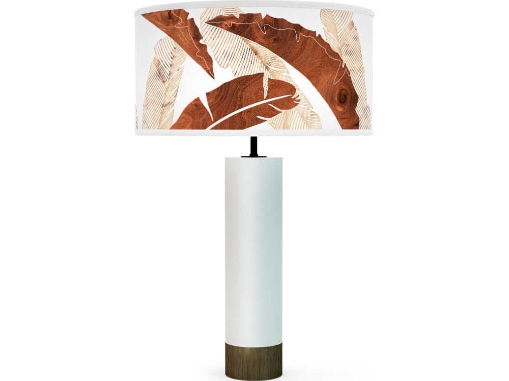 jefdesigns Banana Printed Thad White Buffet Lamp