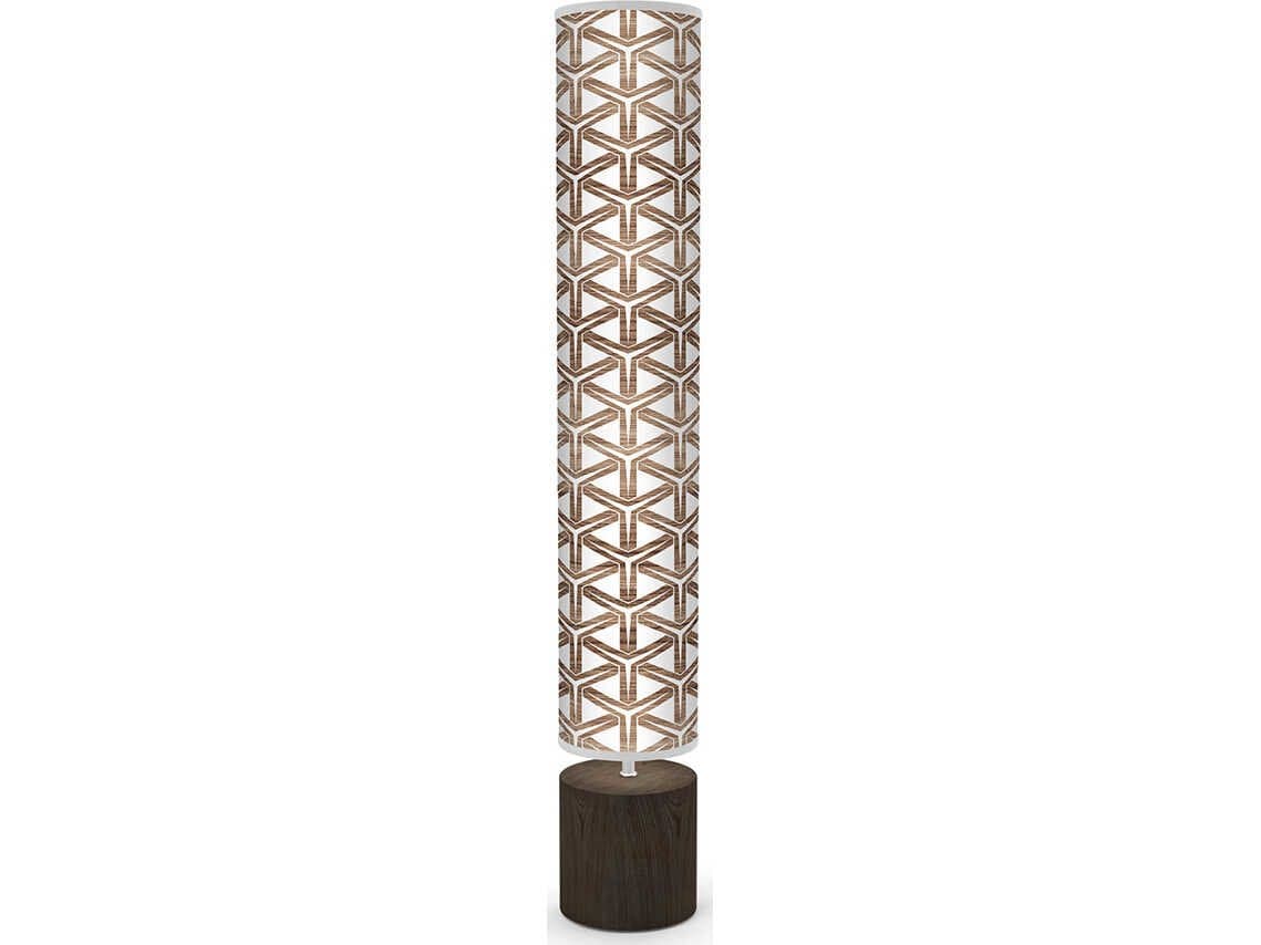 jefdesigns Cubist Printed Spin Brown Floor Lamp