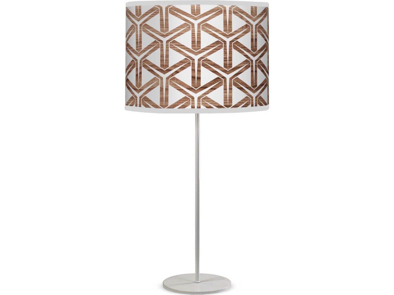 jefdesigns Cubist Printed Tyler White Table Lamp