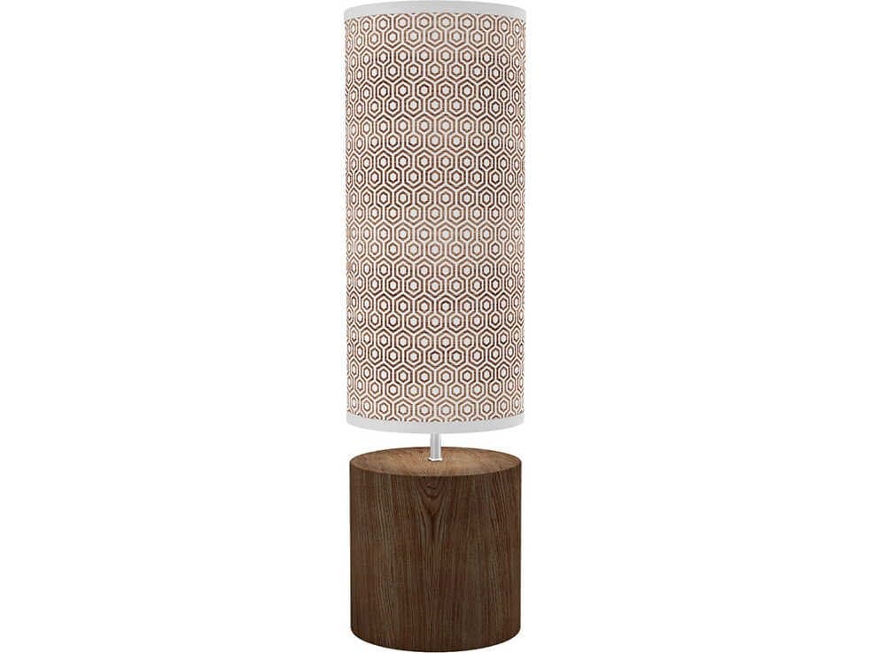 jefdesigns Hexagon Printed Spin Brown Buffet Lamp